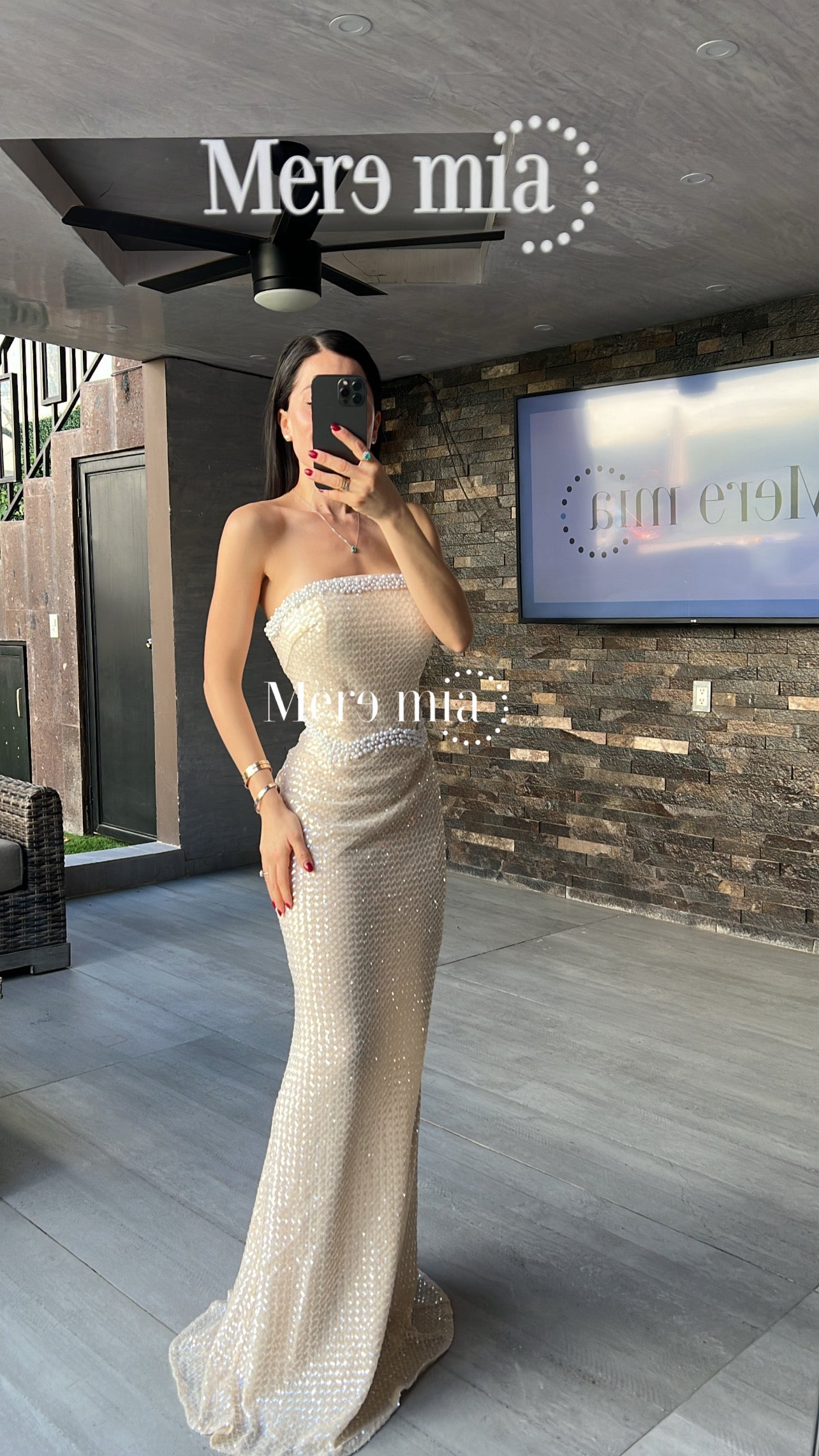 Vestido rose brilloso lent