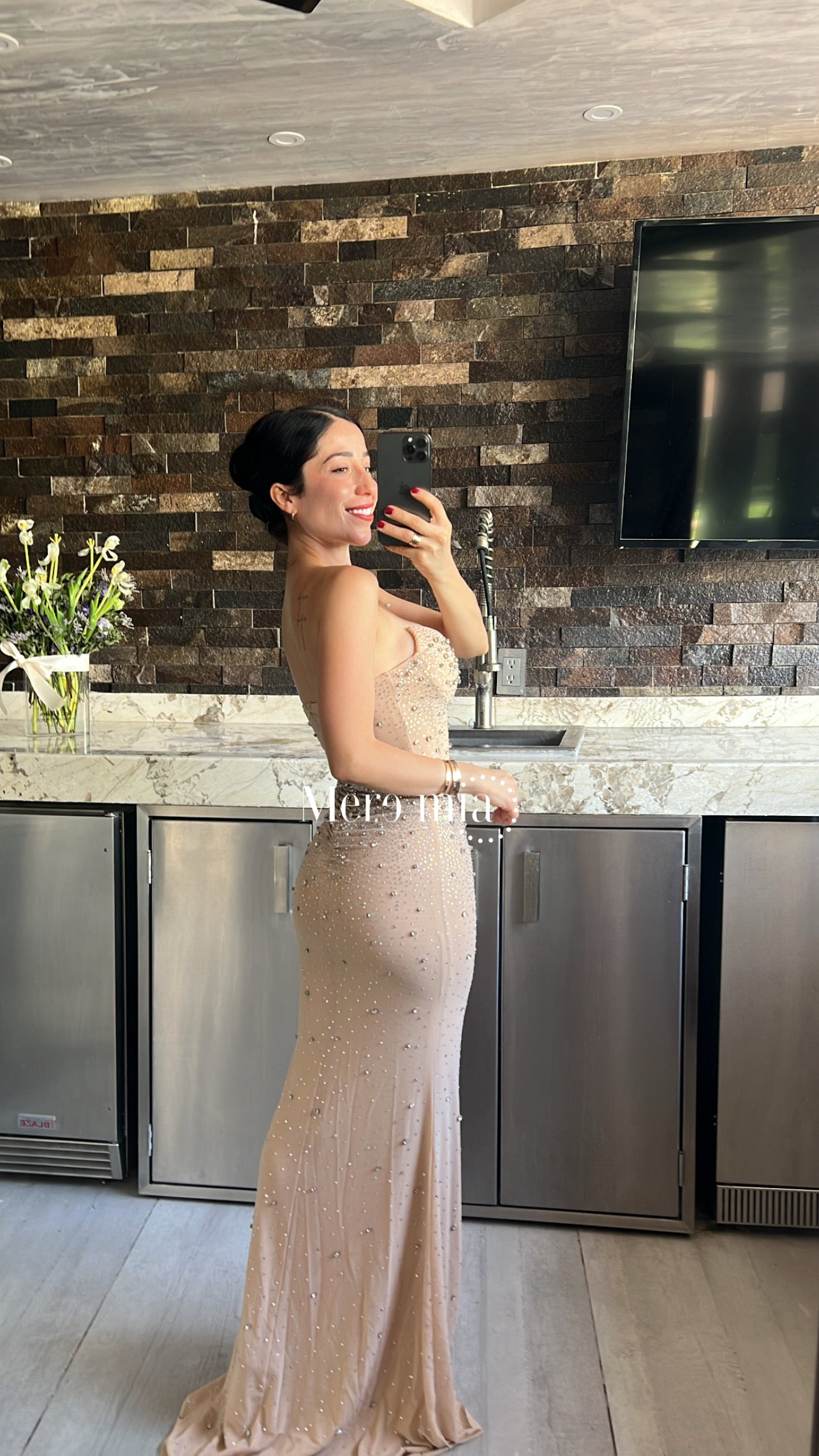 Vestido strapp gotas copas