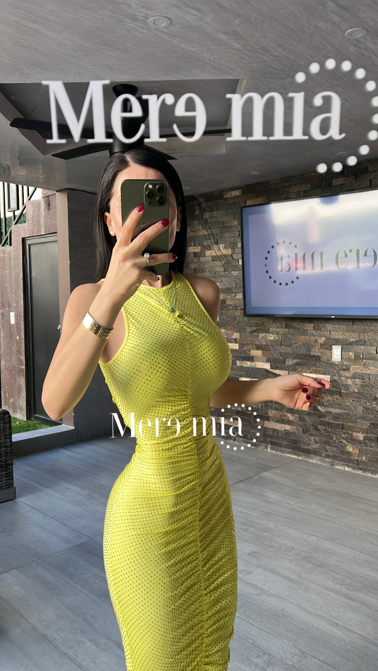 Vestido puntos plisado