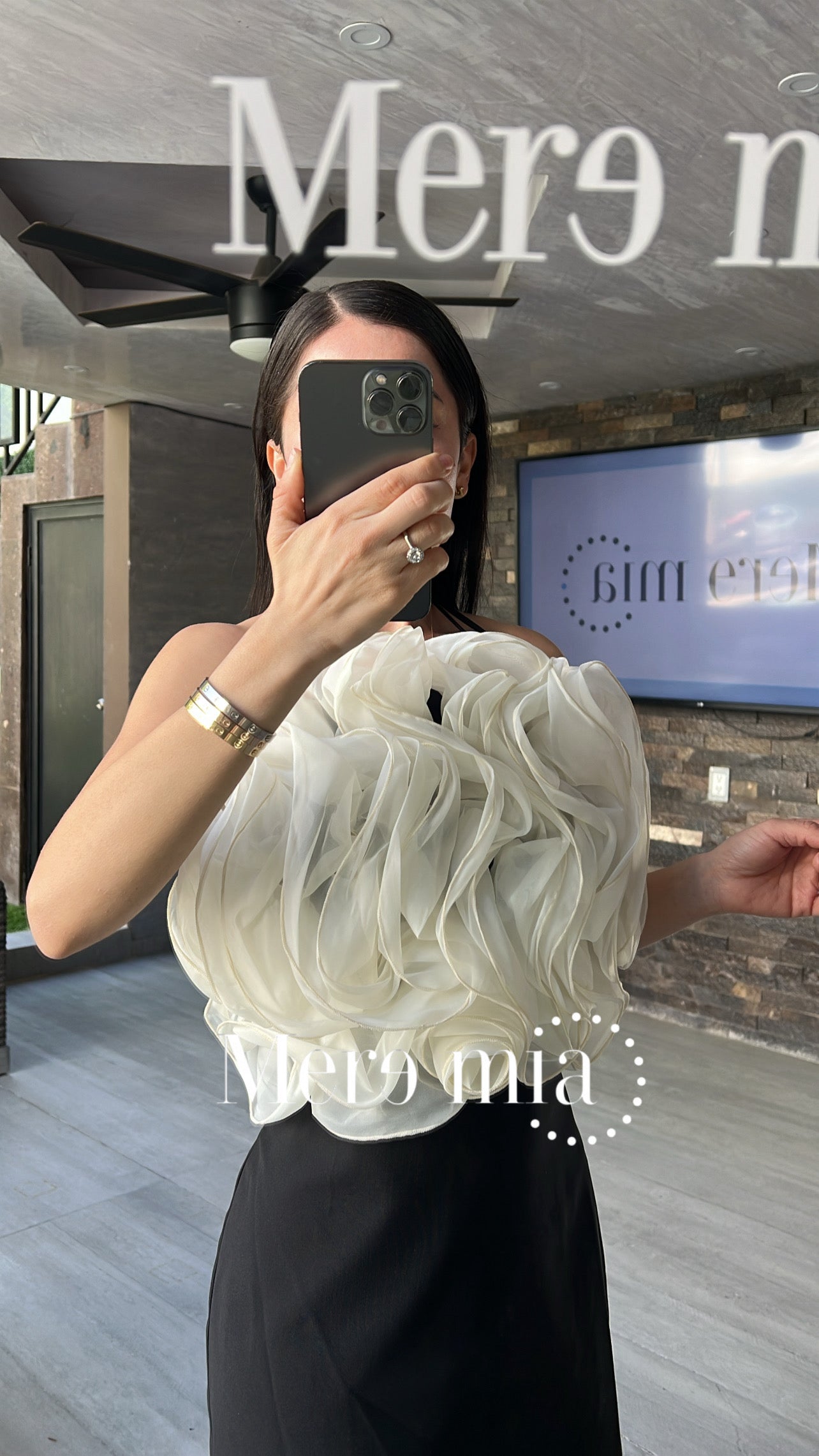 Vestido negro flores