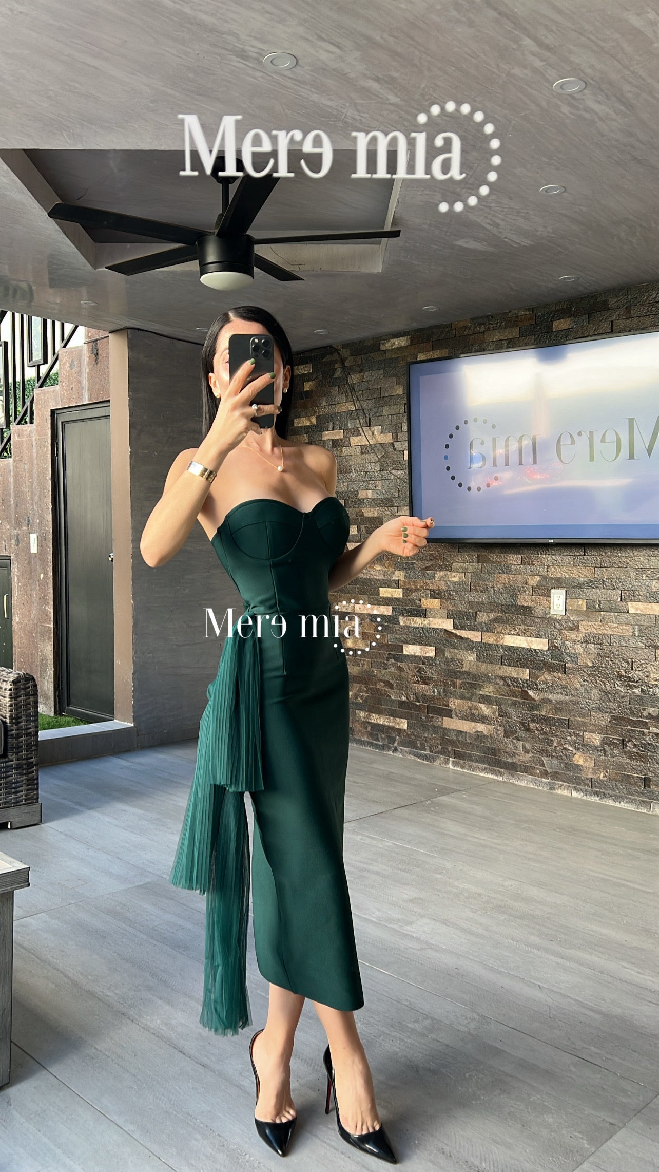 Vestido verde tul