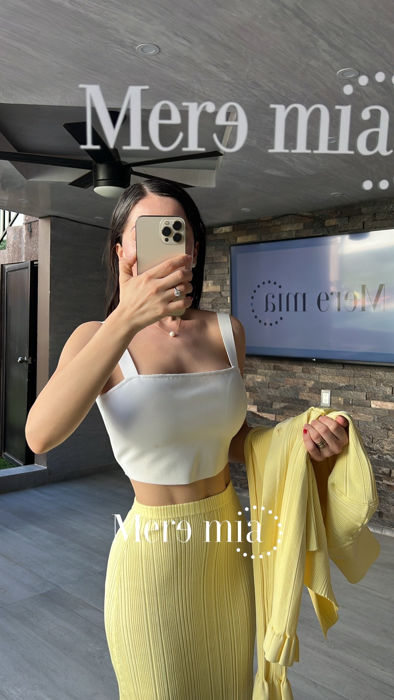 Conjunto amarillo rayado ml