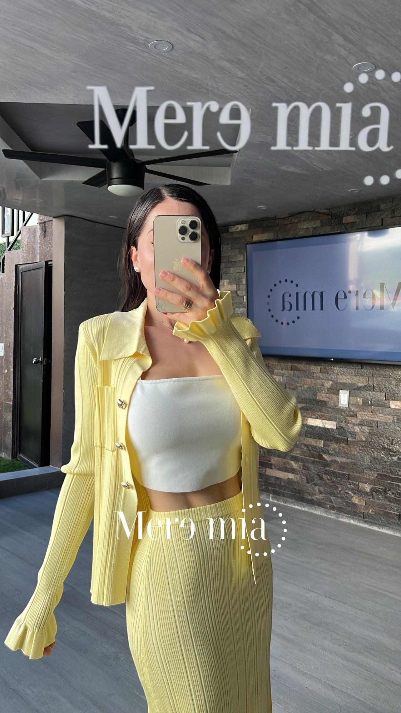 Conjunto amarillo rayado ml