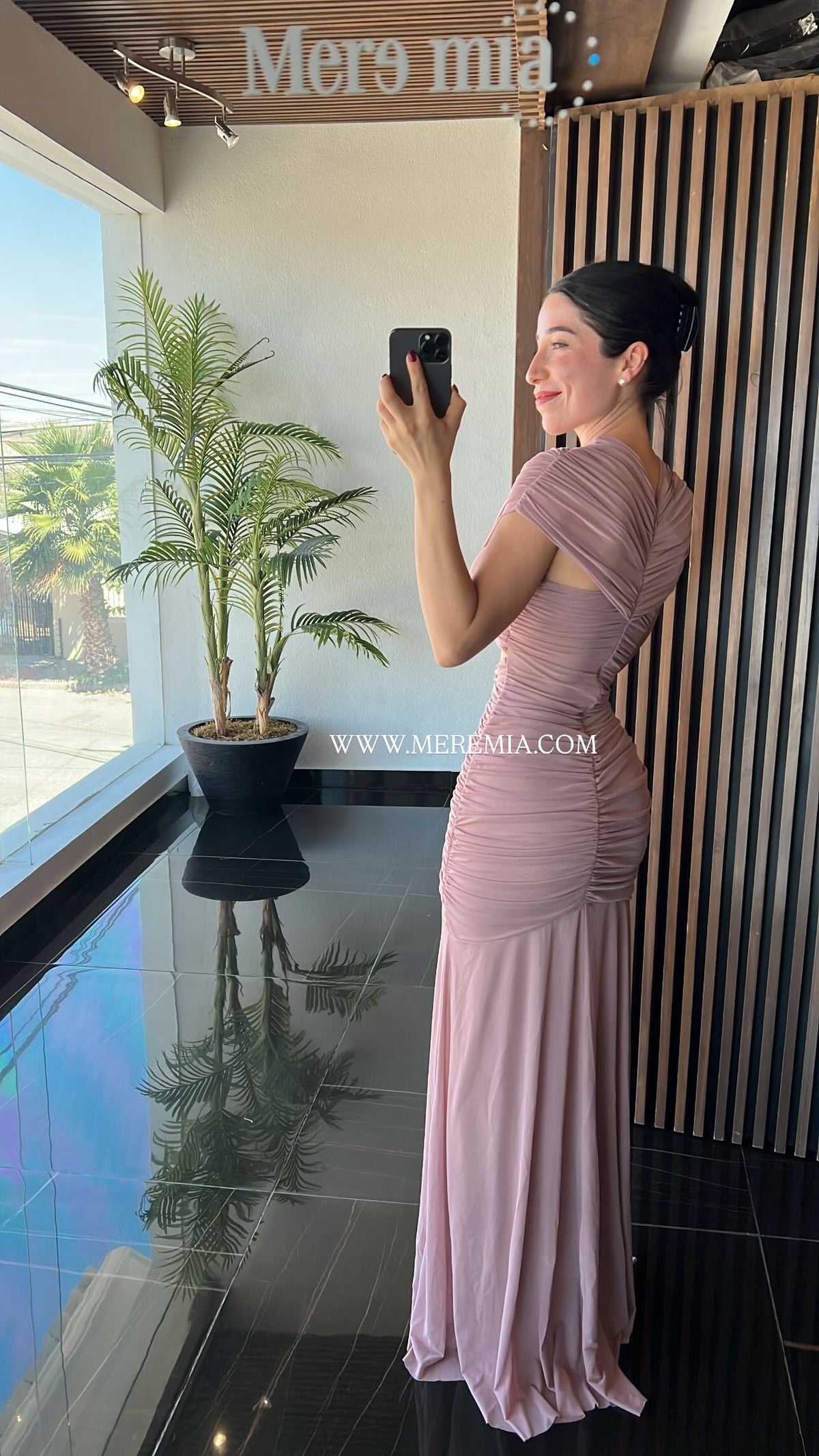 Vestido chal plisado abd
