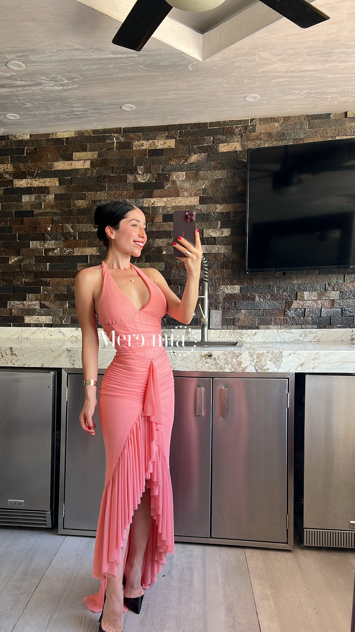 Vestido esc plisado midi