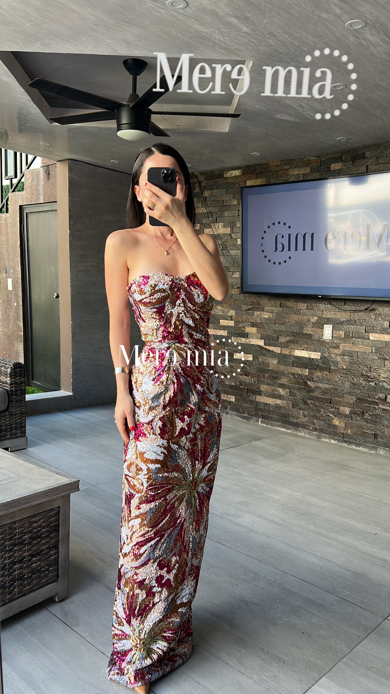 Vestido ramas lent tinto