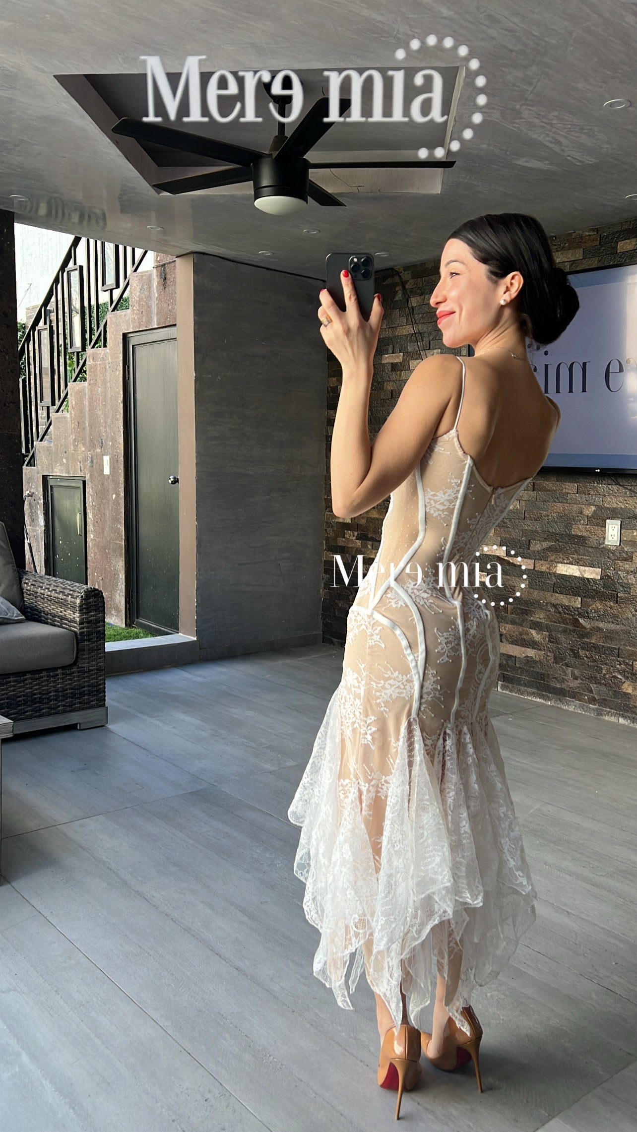 Vestido desflecado encaje