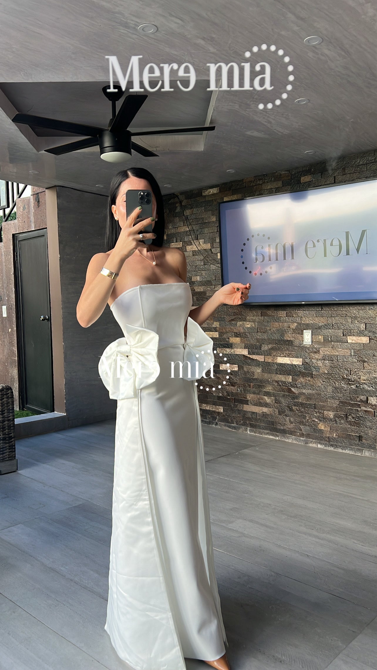 Vestido blanco moños strapp