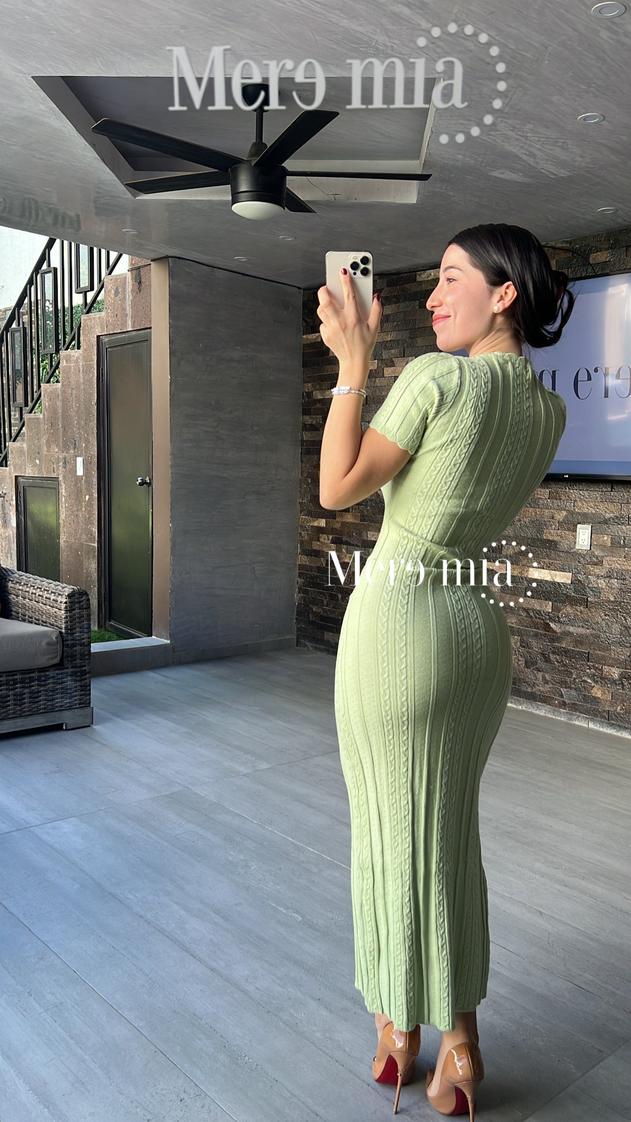 Vestido verde mc rayas