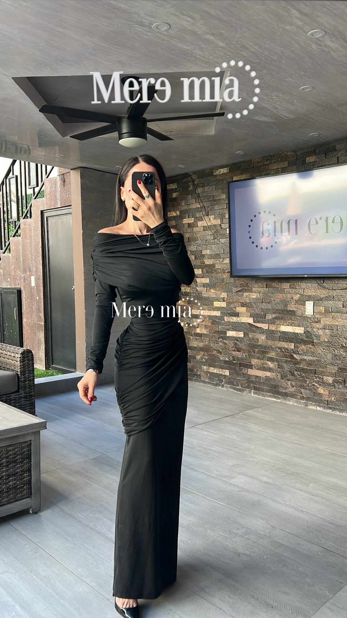 Vestido plisado hombro ml