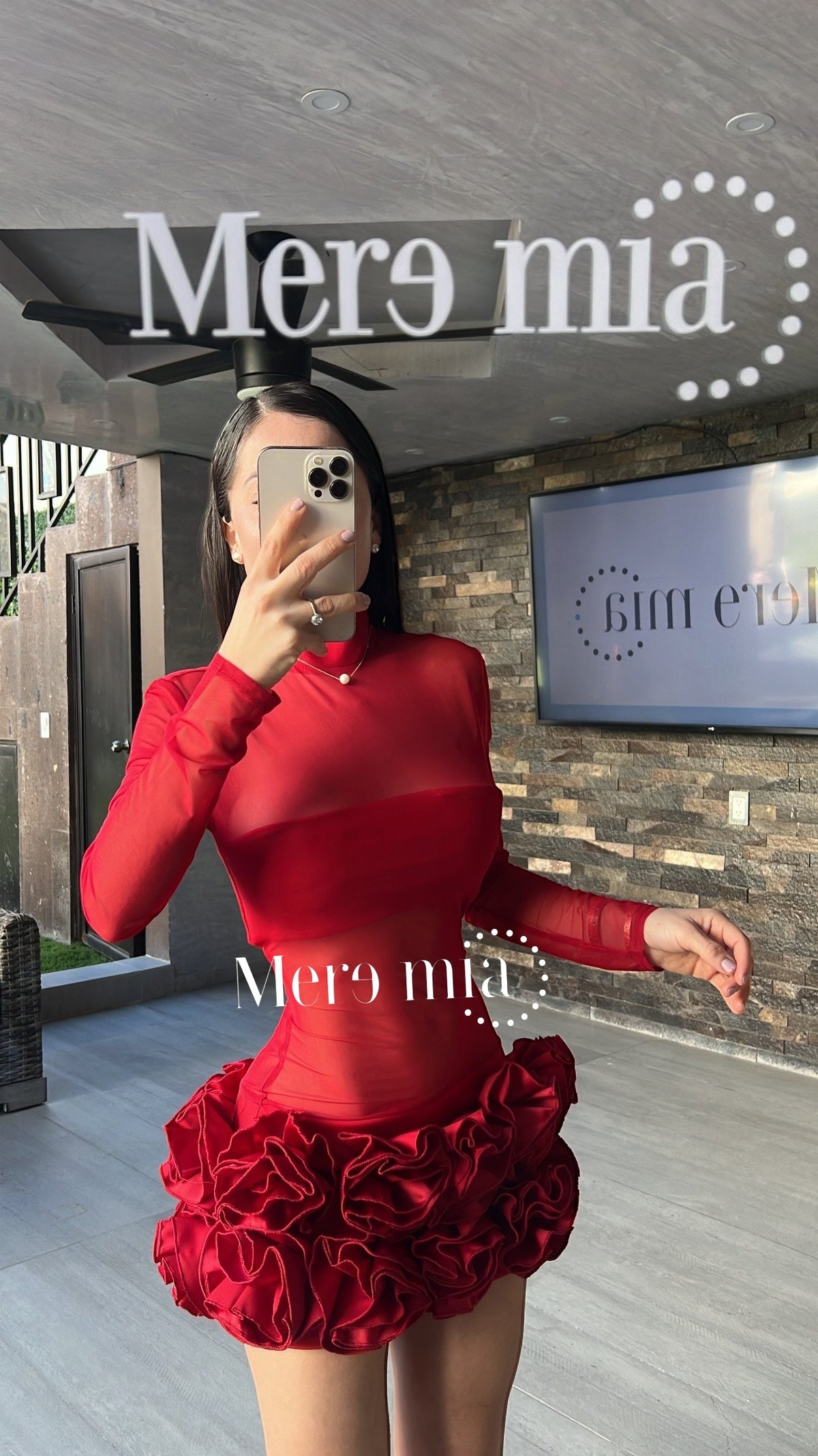 Vestido malla flores