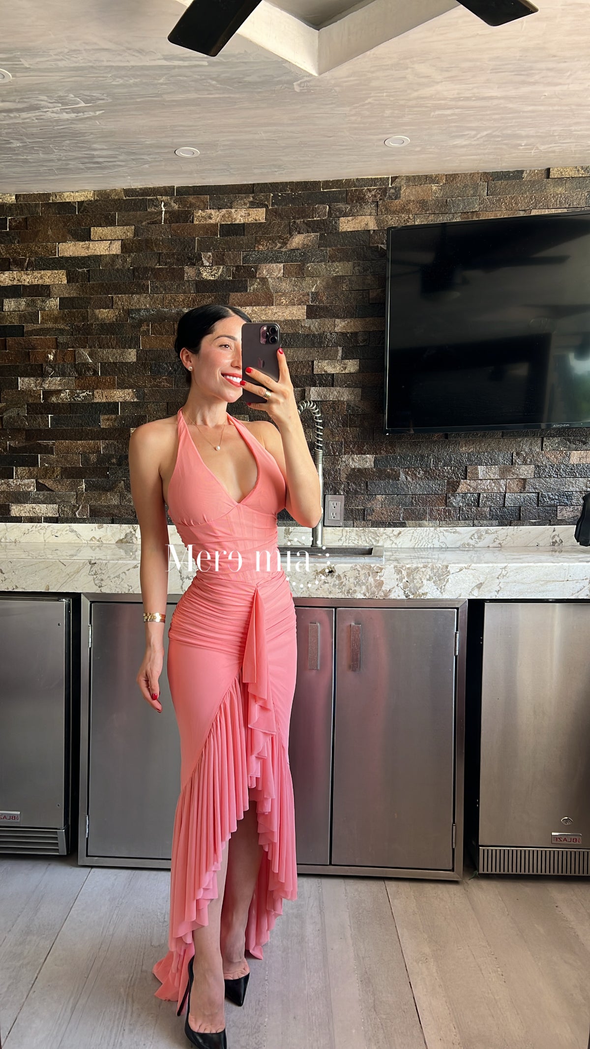 Vestido esc plisado midi