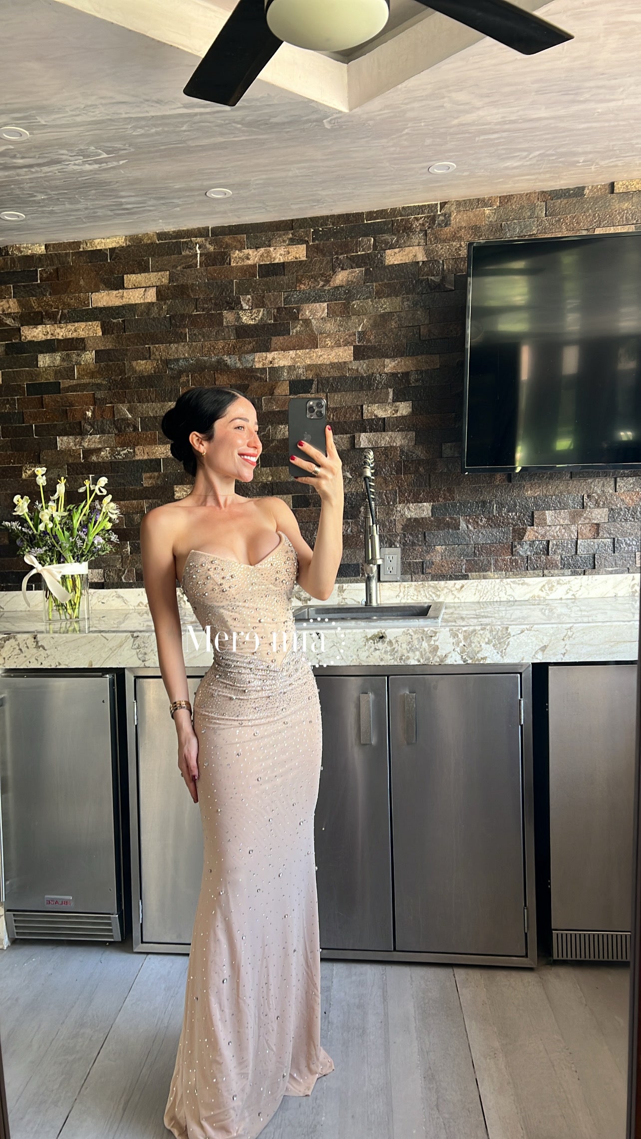 Vestido strapp gotas copas