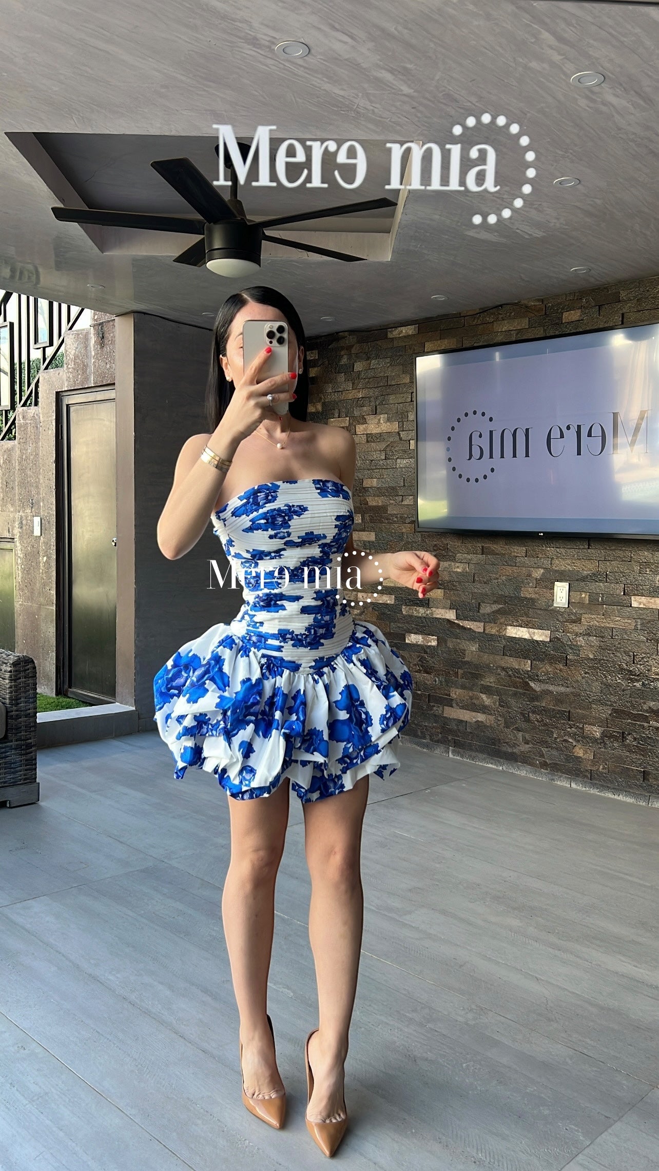 Vestido azul flores