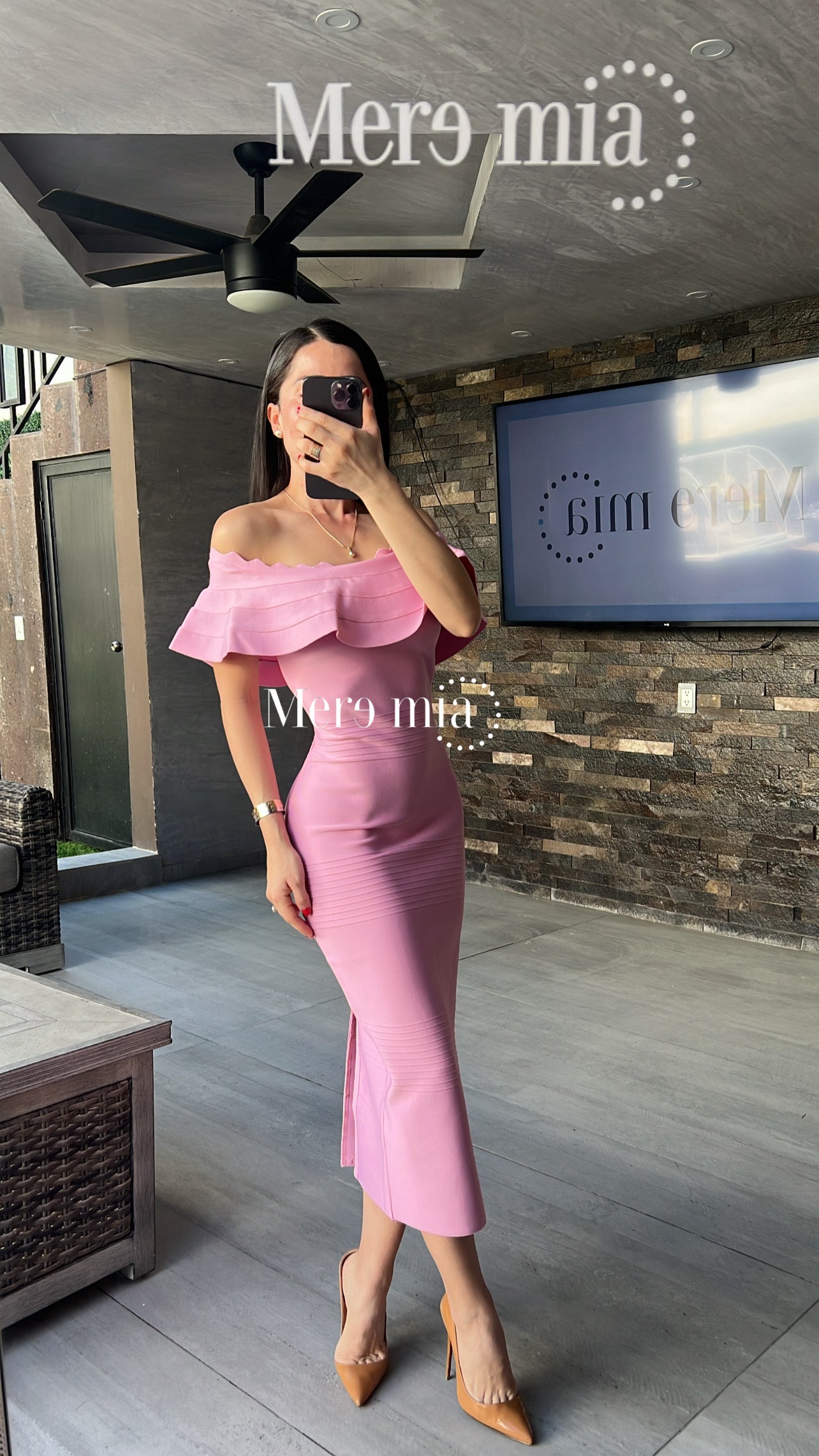 Vestido olan Ruff hombros