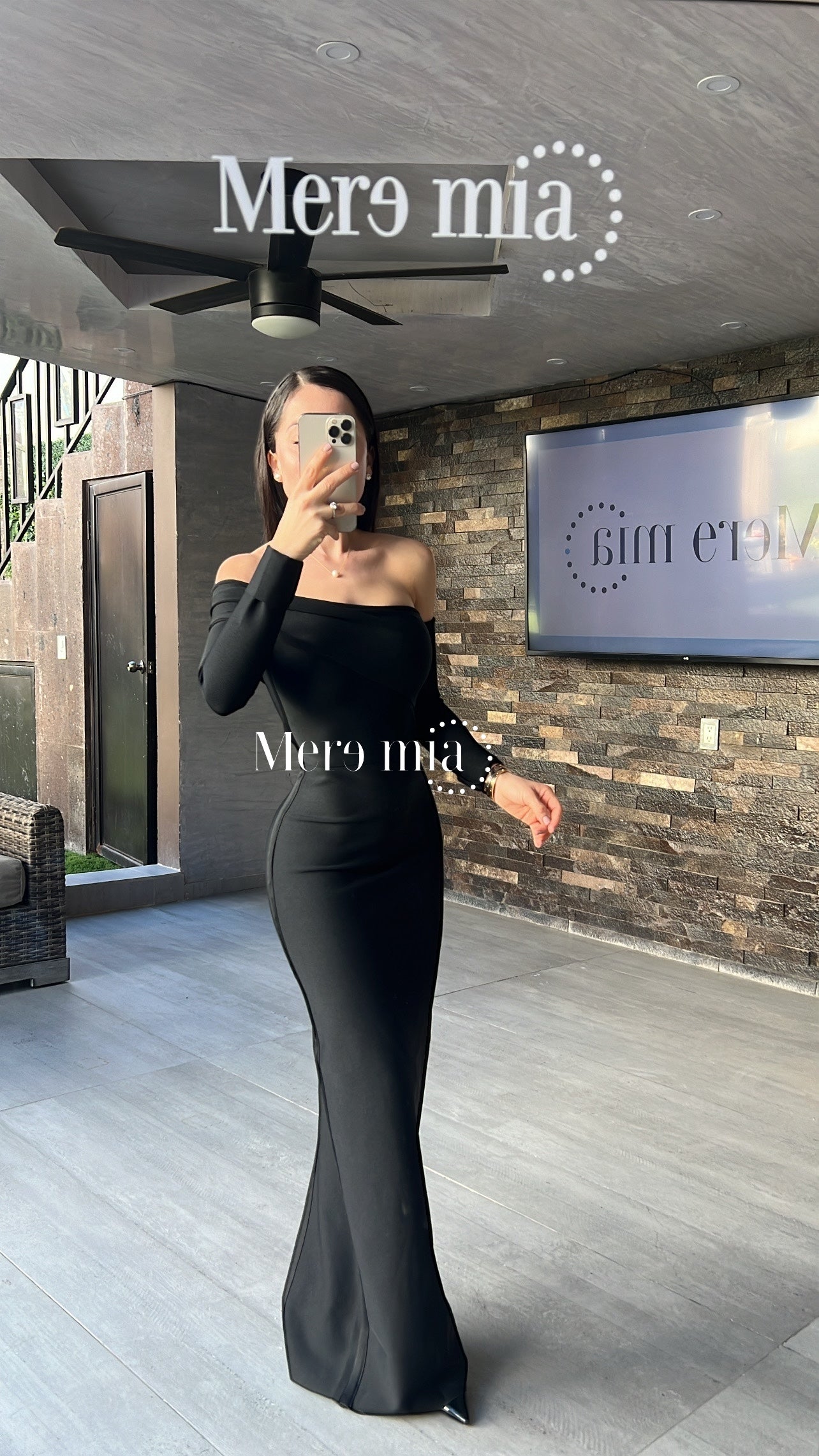 Vestido negro ml largo homb