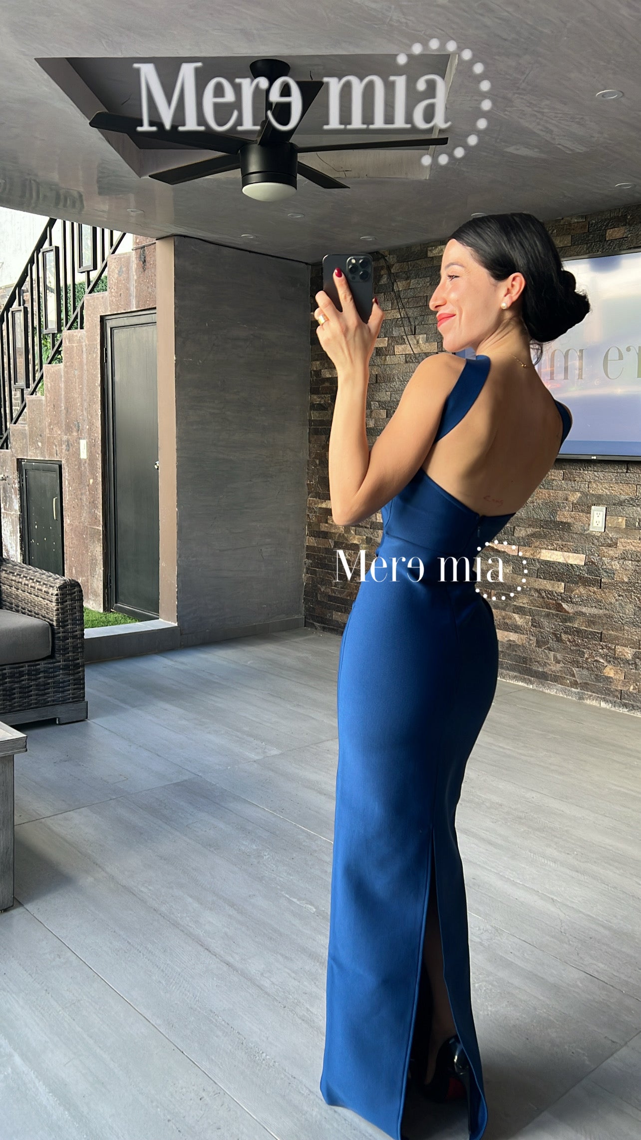 Vestido azul halter