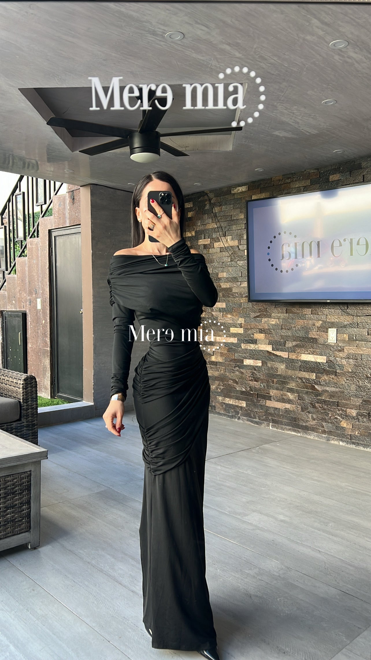 Vestido plisado hombro ml