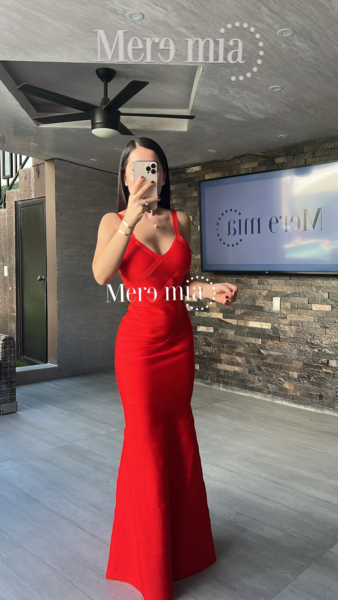 Vestido rojo largo bandage