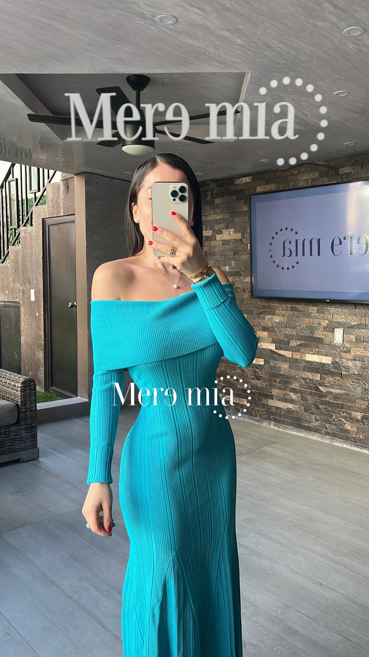 Vestido azul ml largo