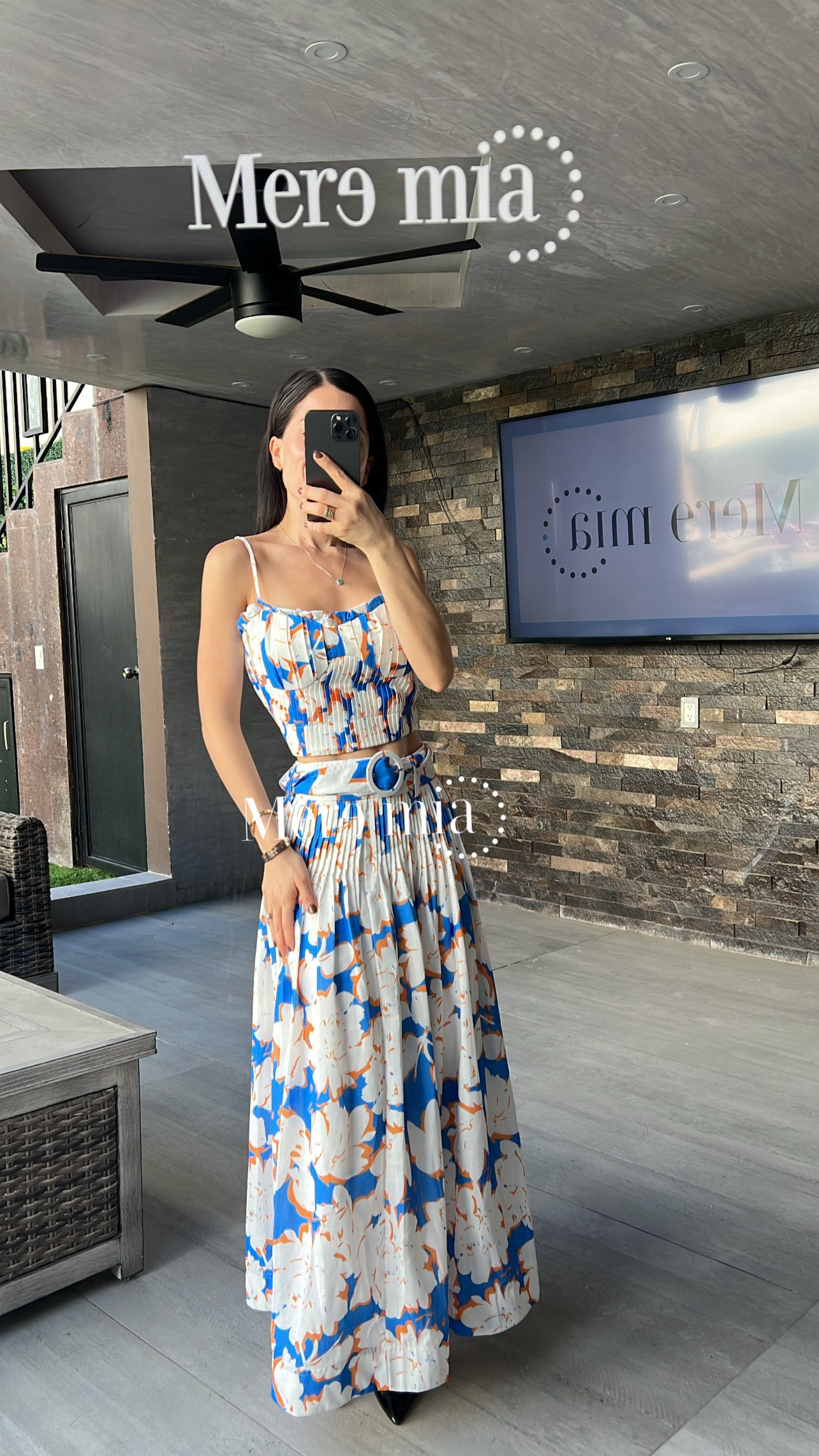 Conjunto flores azul