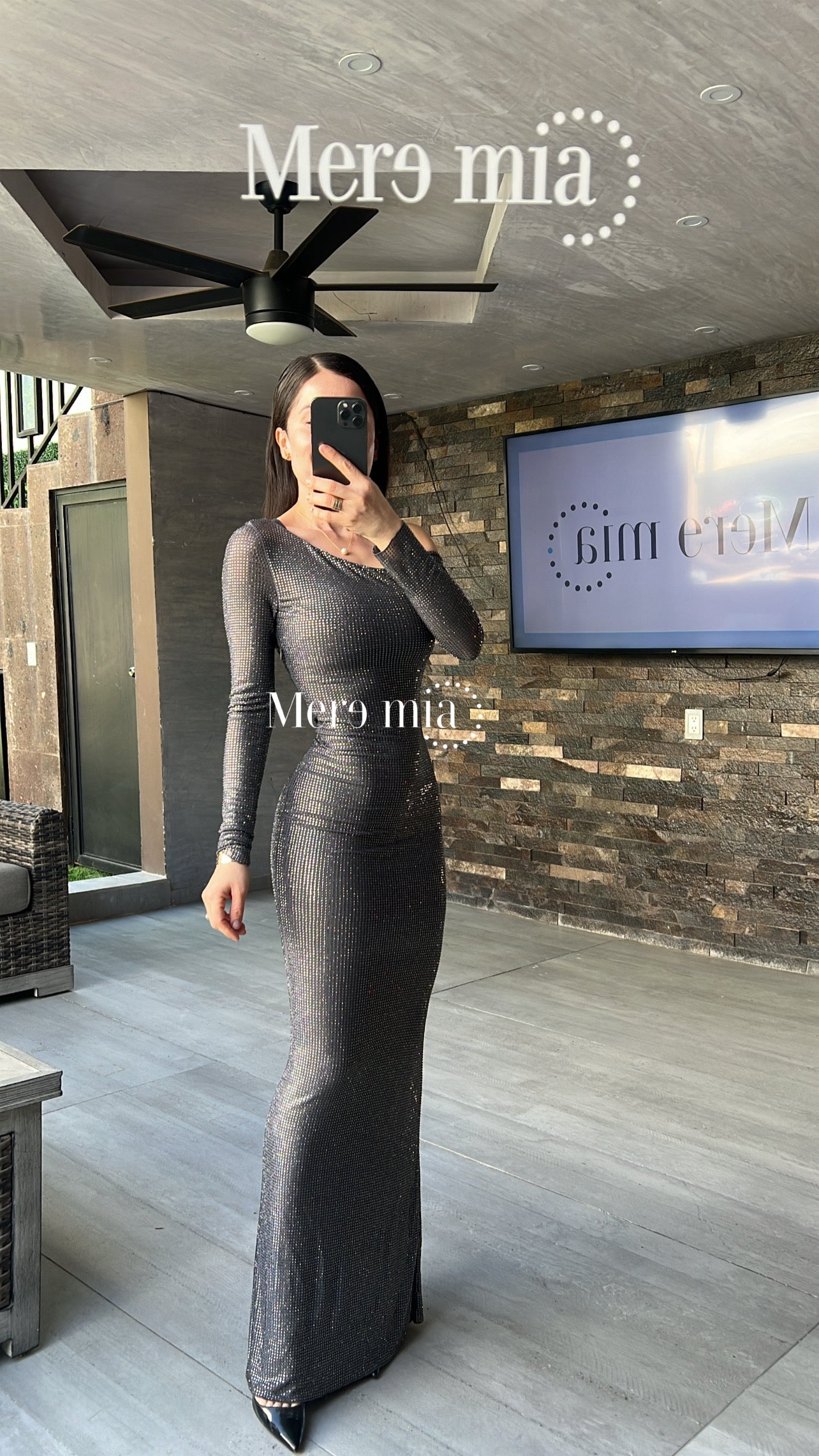 Vestido un hombro puntos suelto