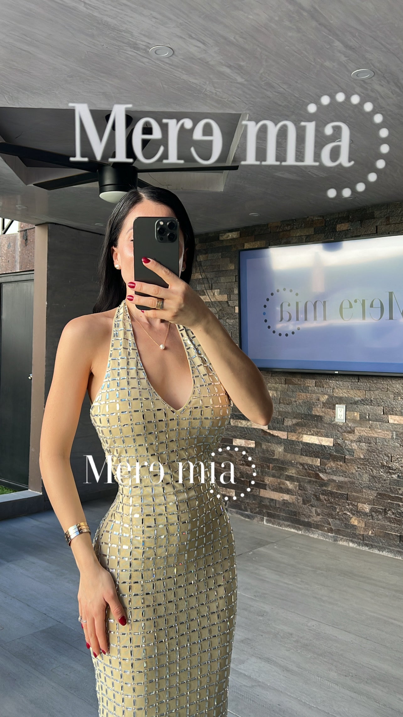 Vestido am halter cuad