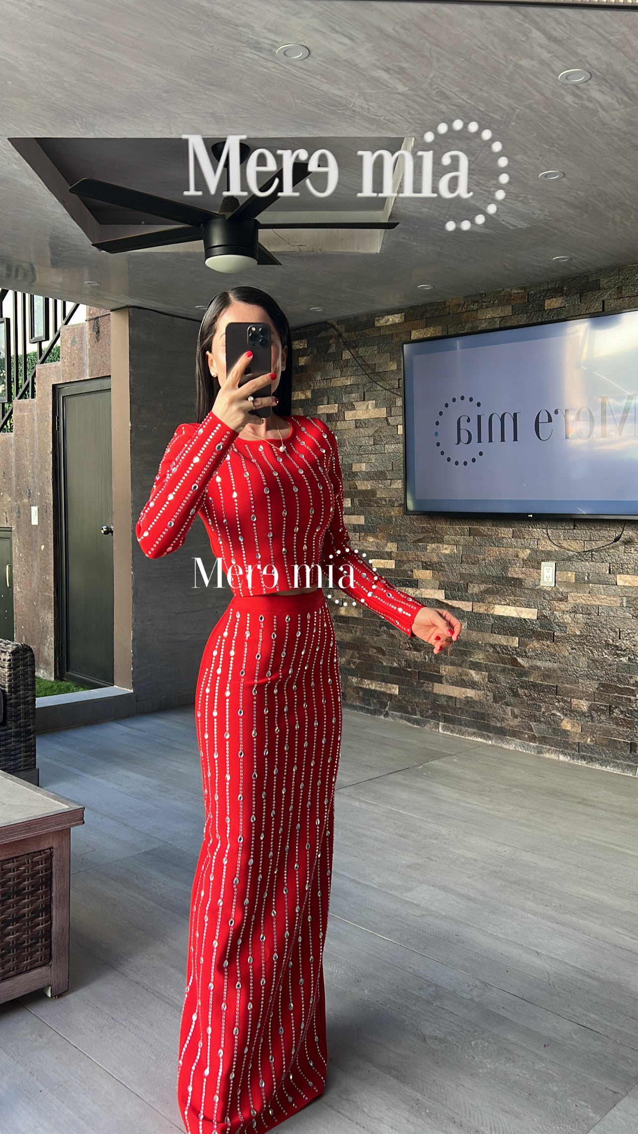 Conjunto rojo puntos ml