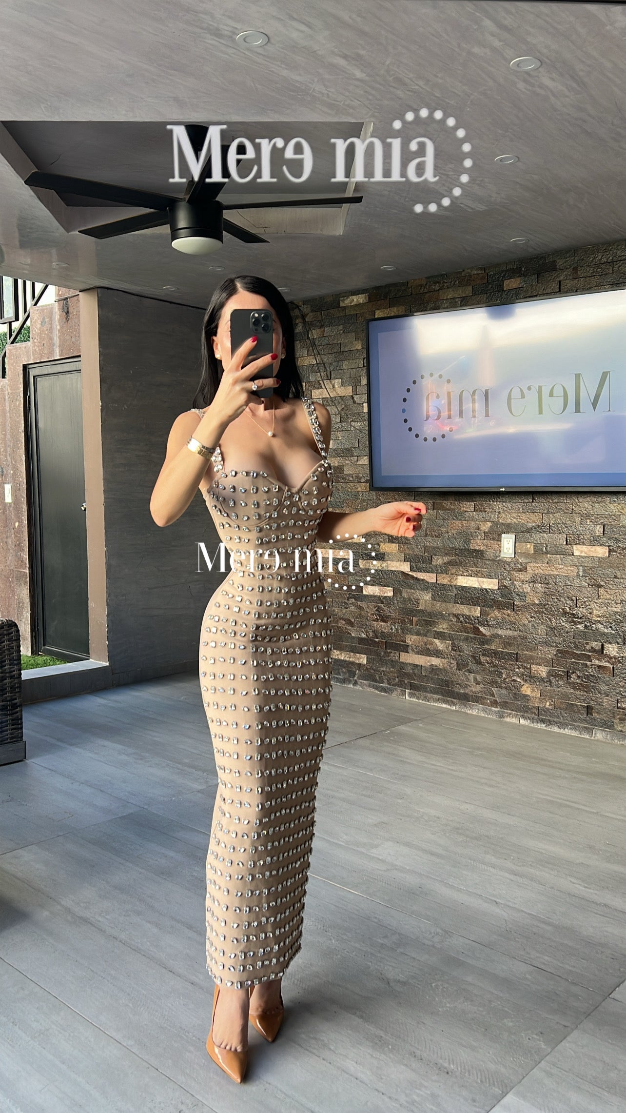 Vestido apl plata copas