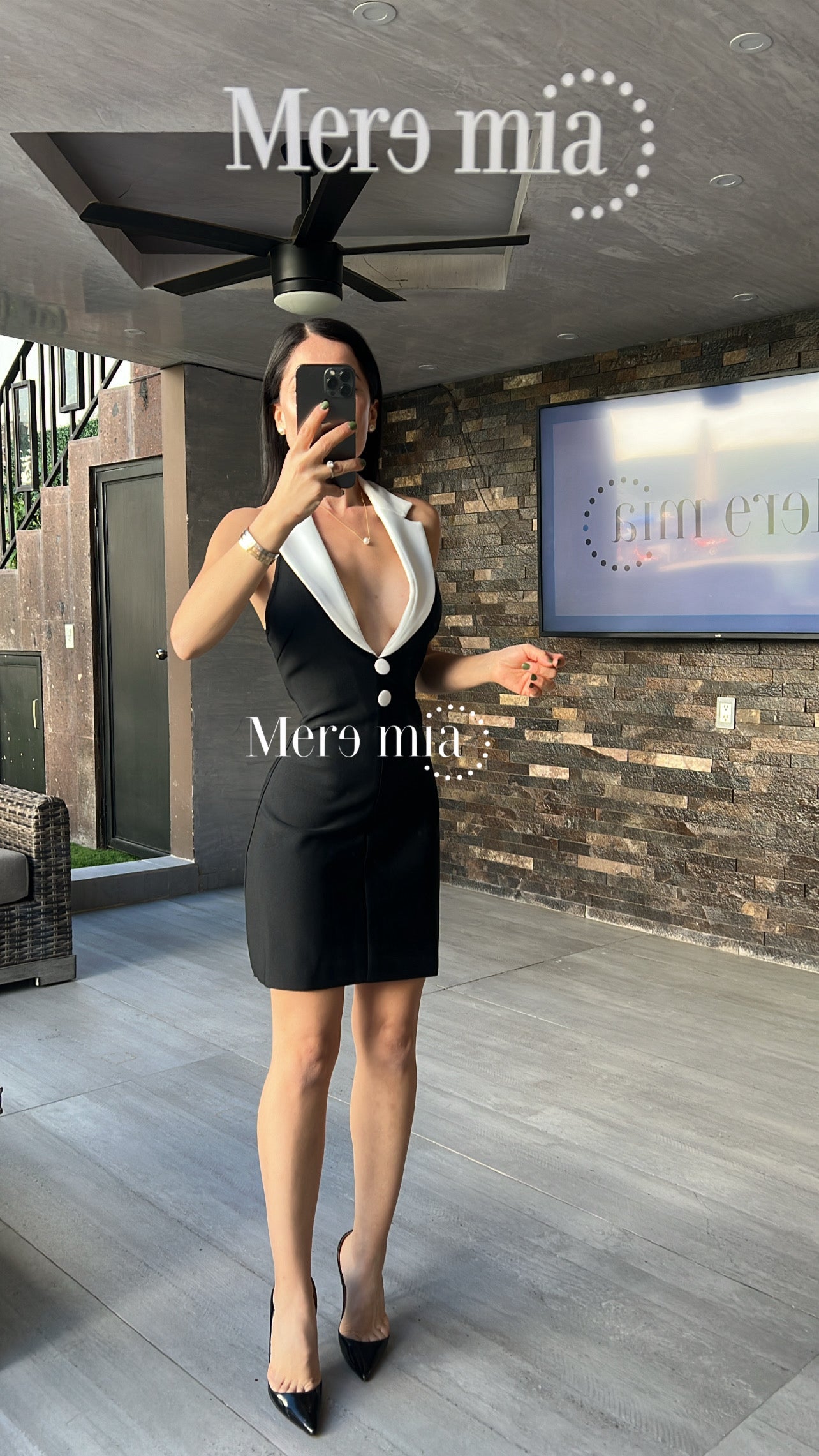 Vestido negro cuello bl