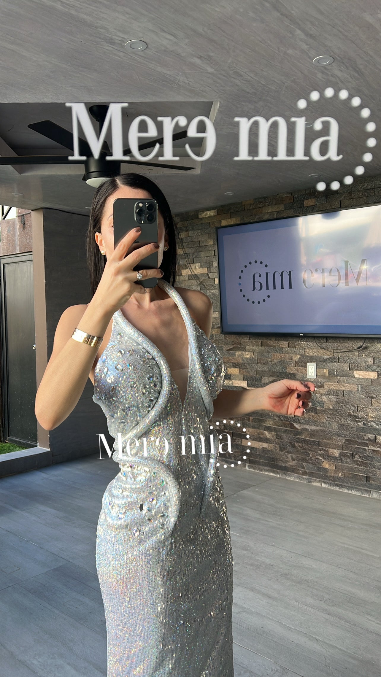 Vestido plata halter vib