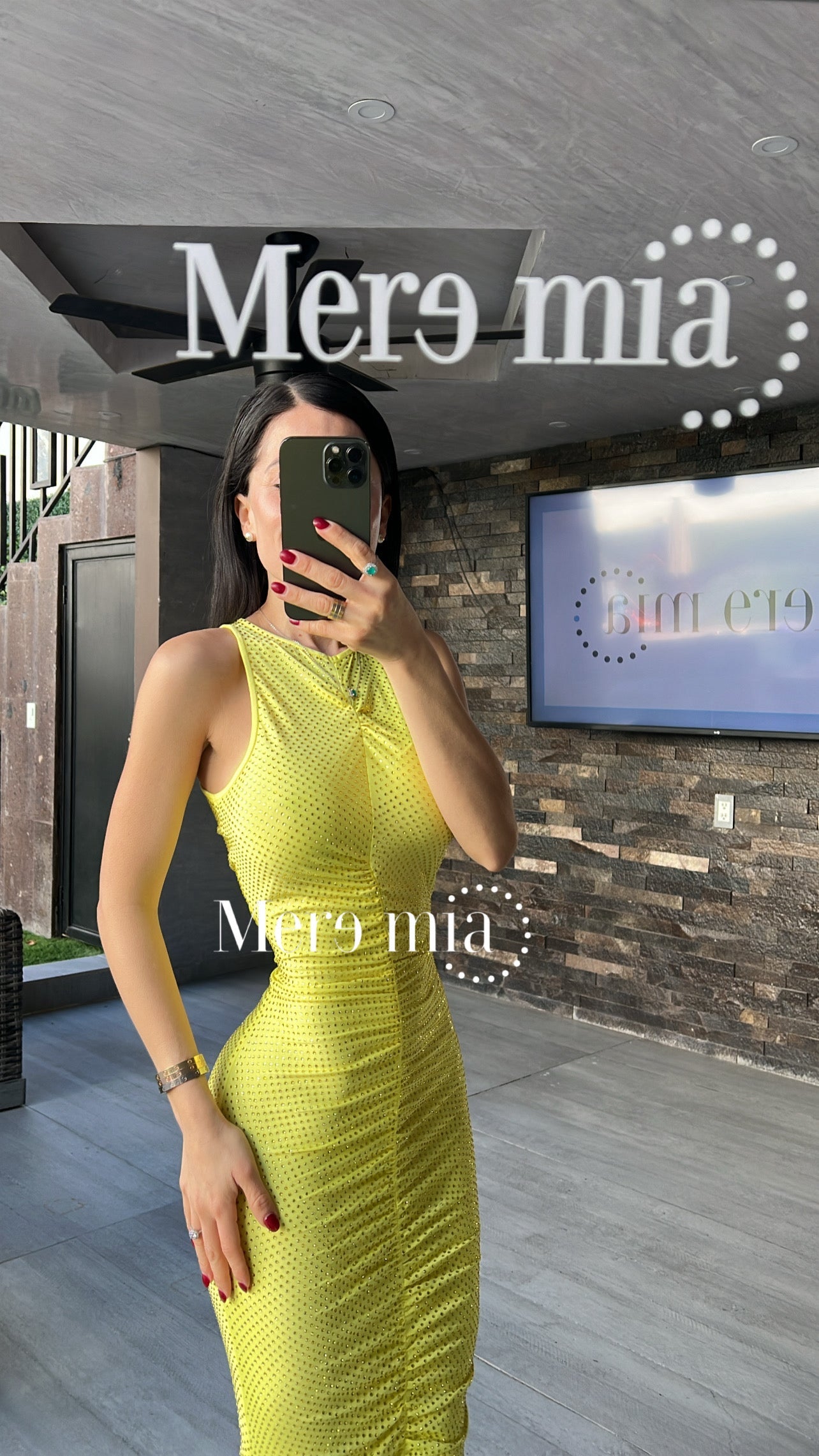 Vestido puntos plisado