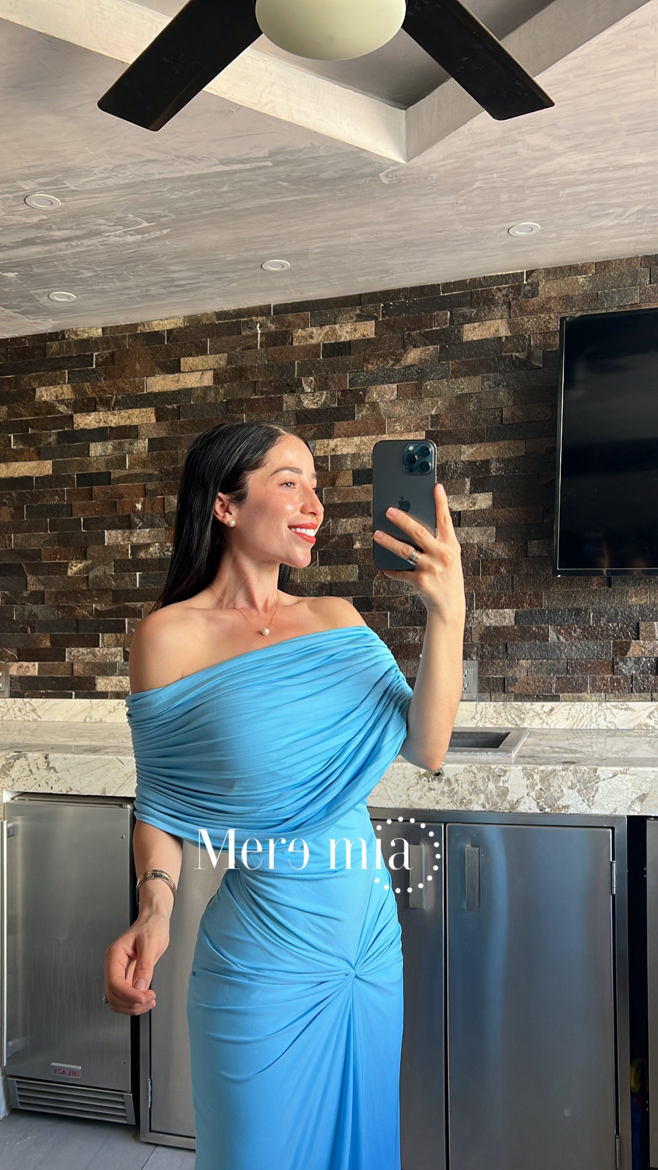 Vestido plisado nudo