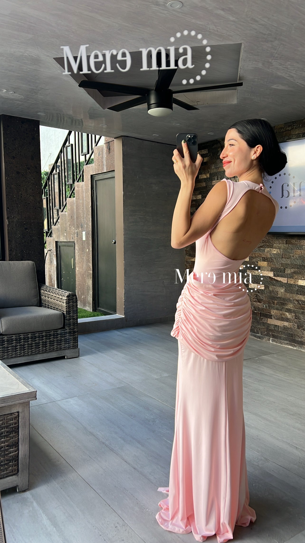Vestido plisado tira