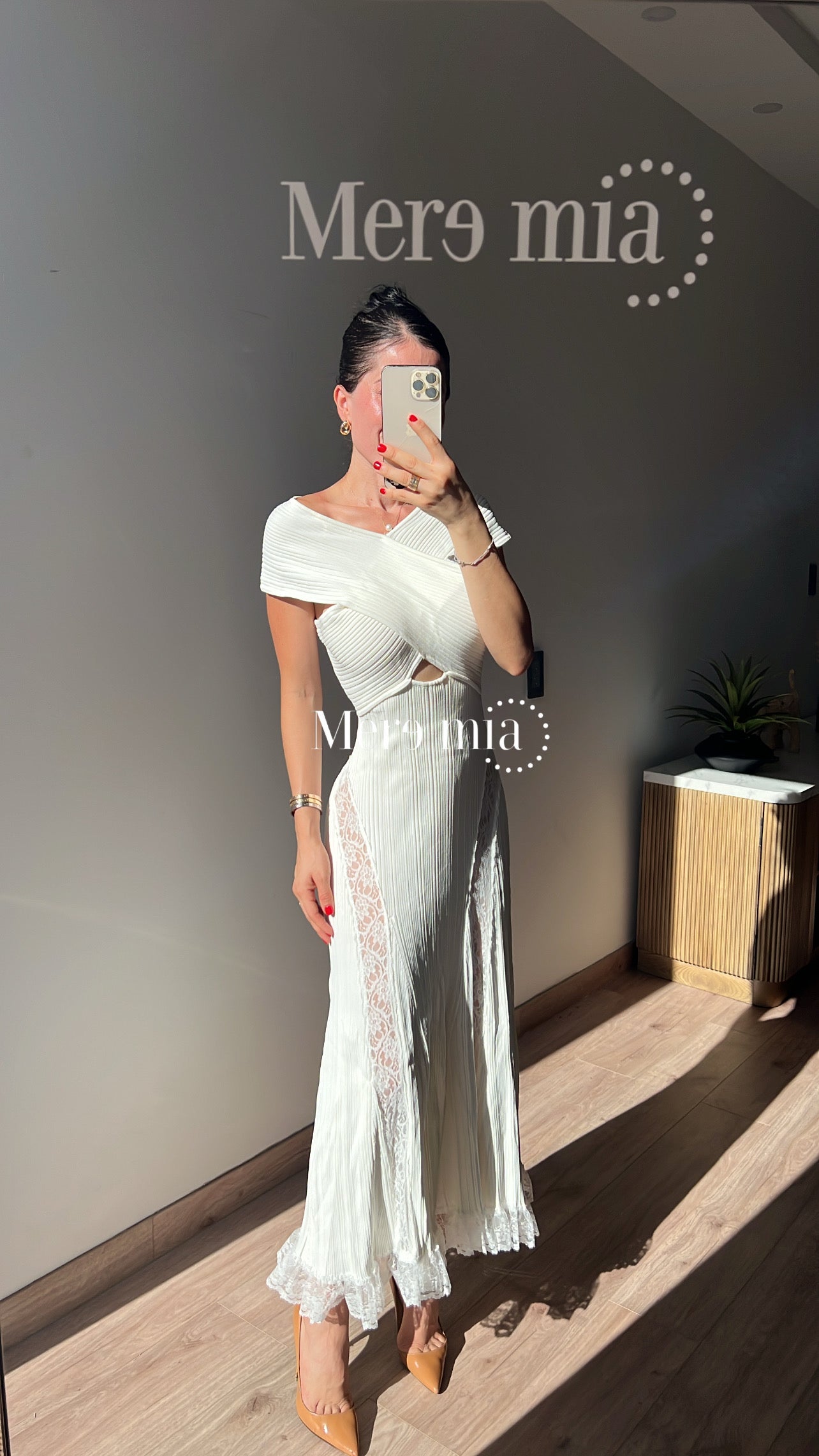 Vestido blanco rayado