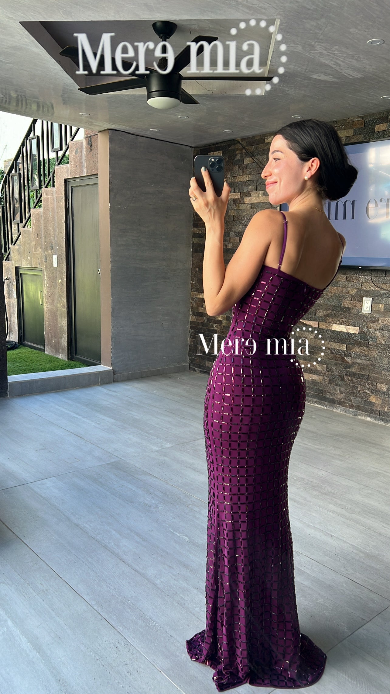 Vestido apl largo cuadros
