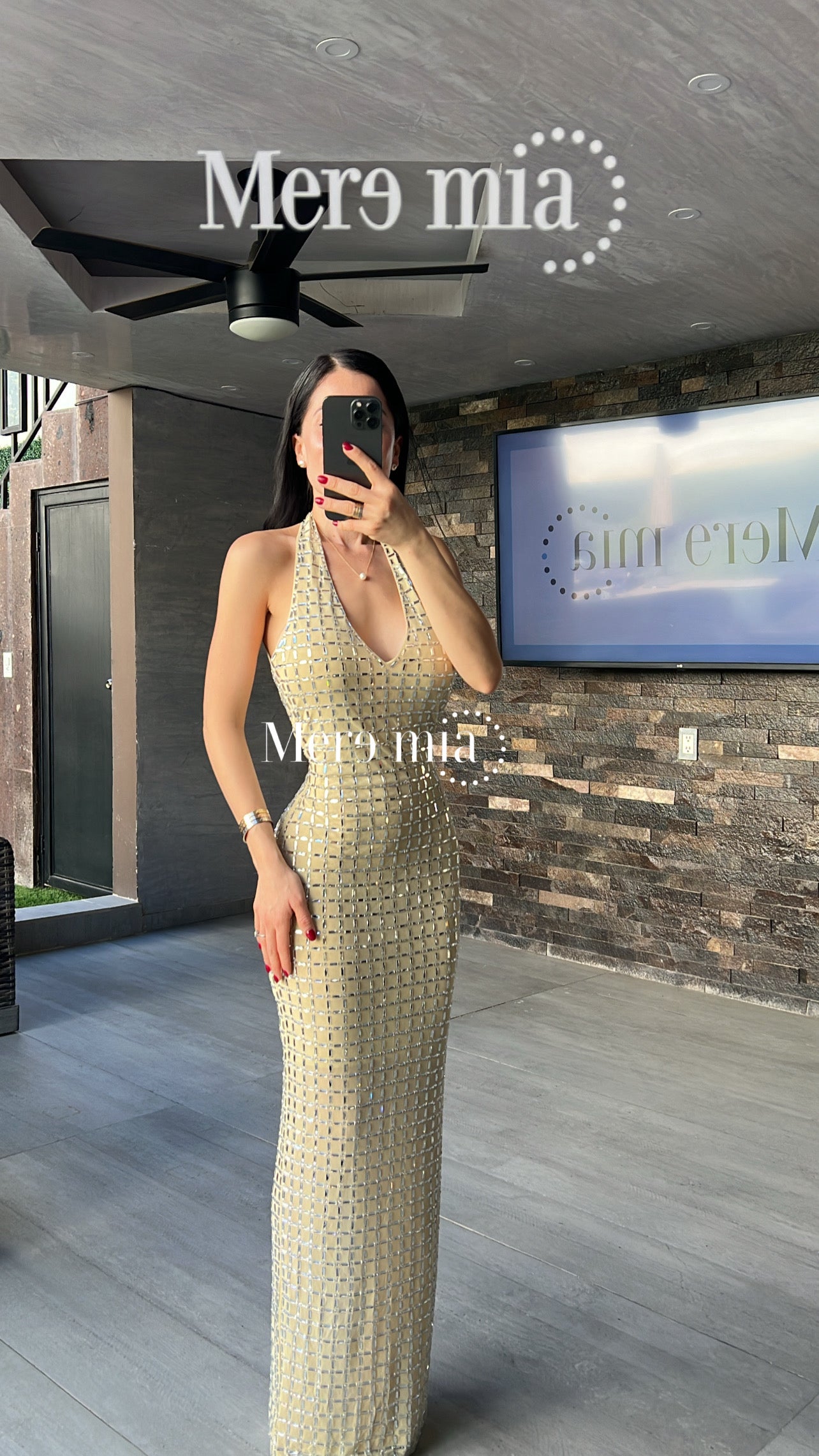 Vestido am halter cuad