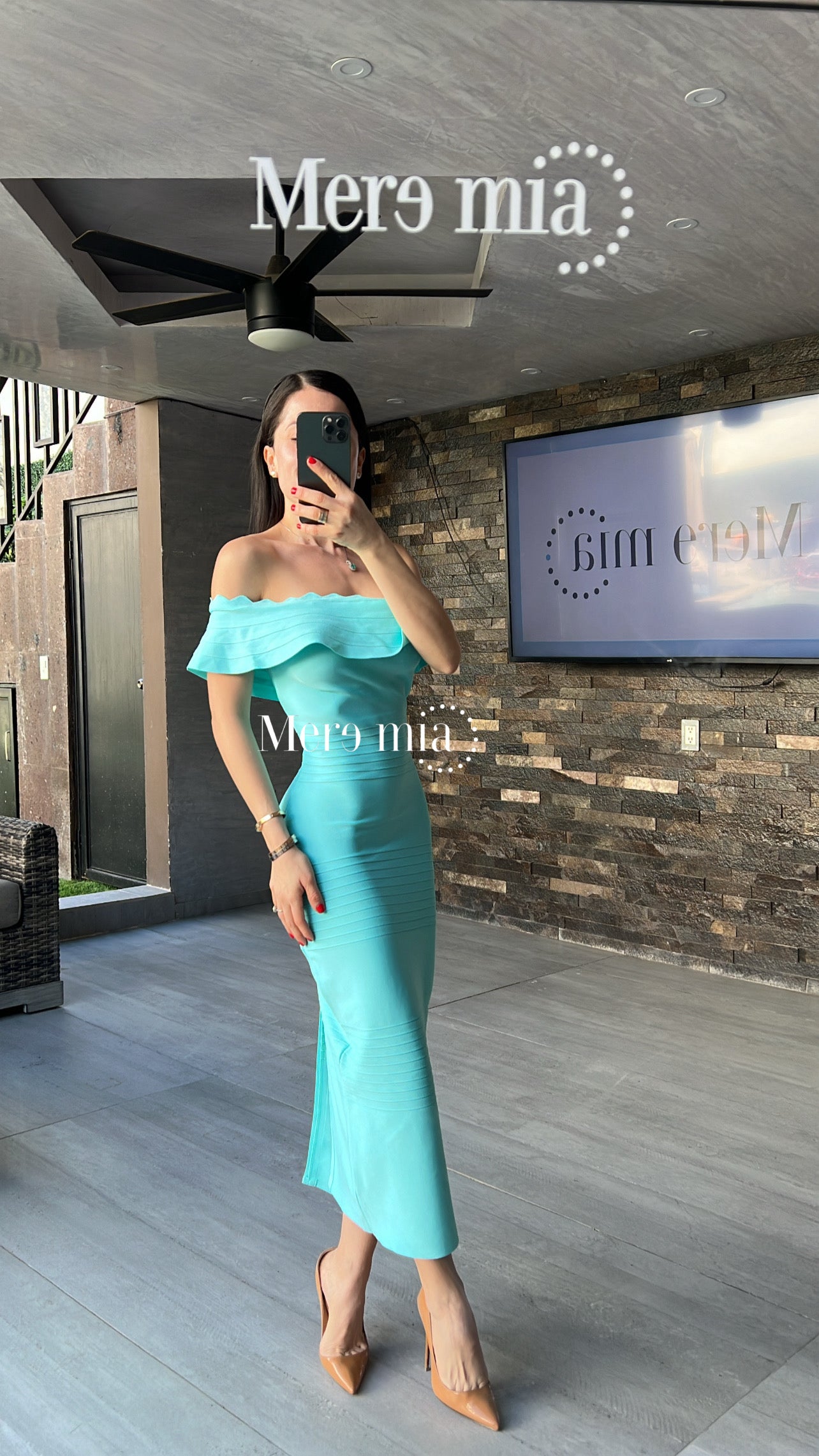 Vestido olan Ruff hombros