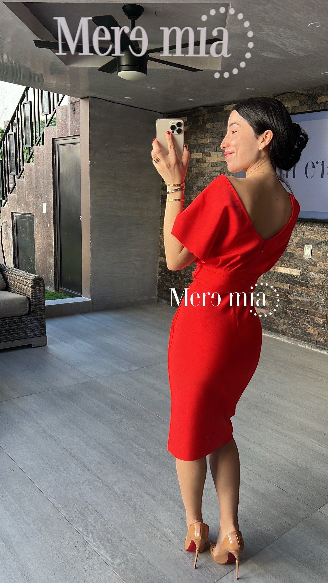 Vestido rojo cinto