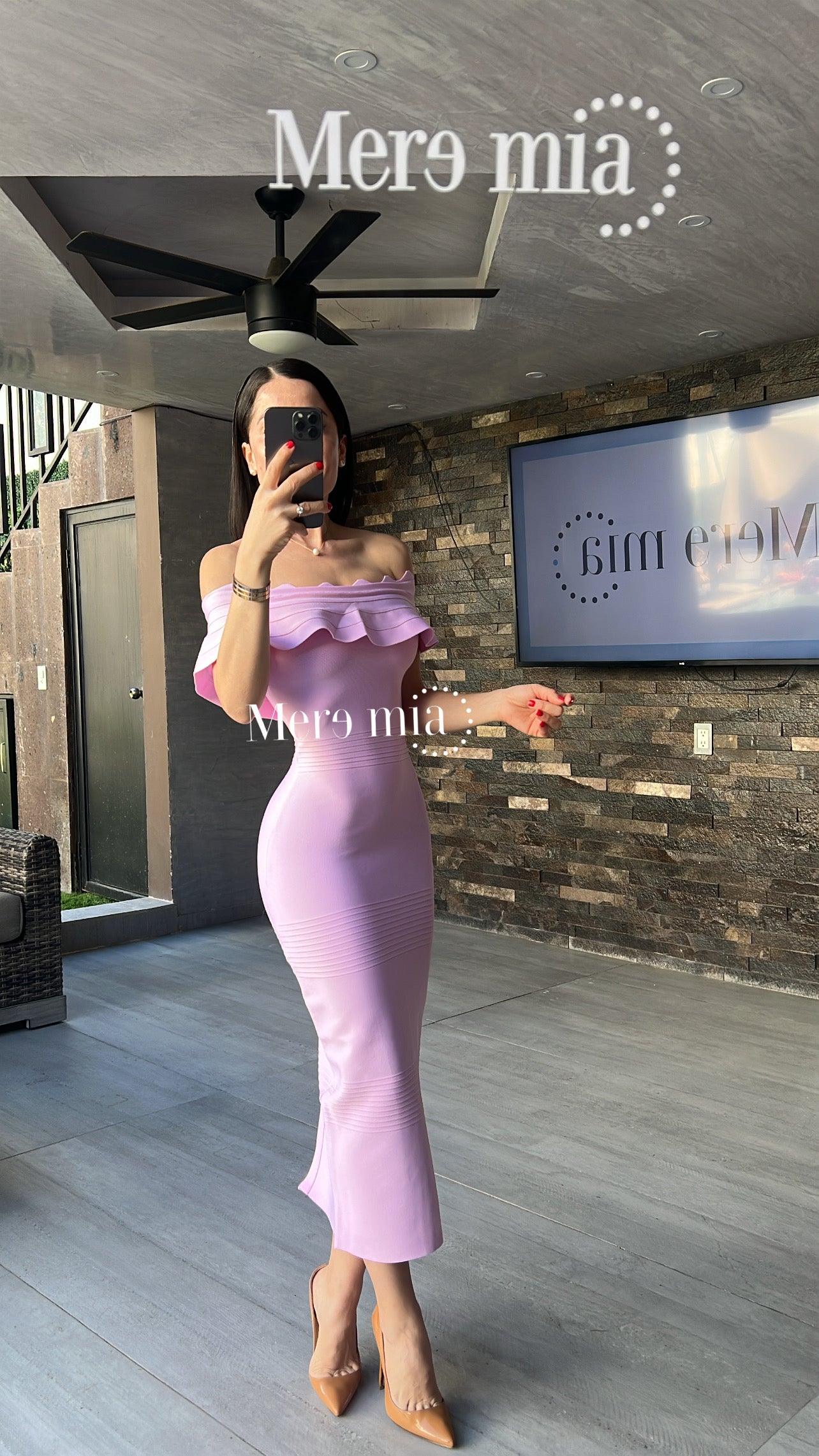 Vestido olan Ruff hombros