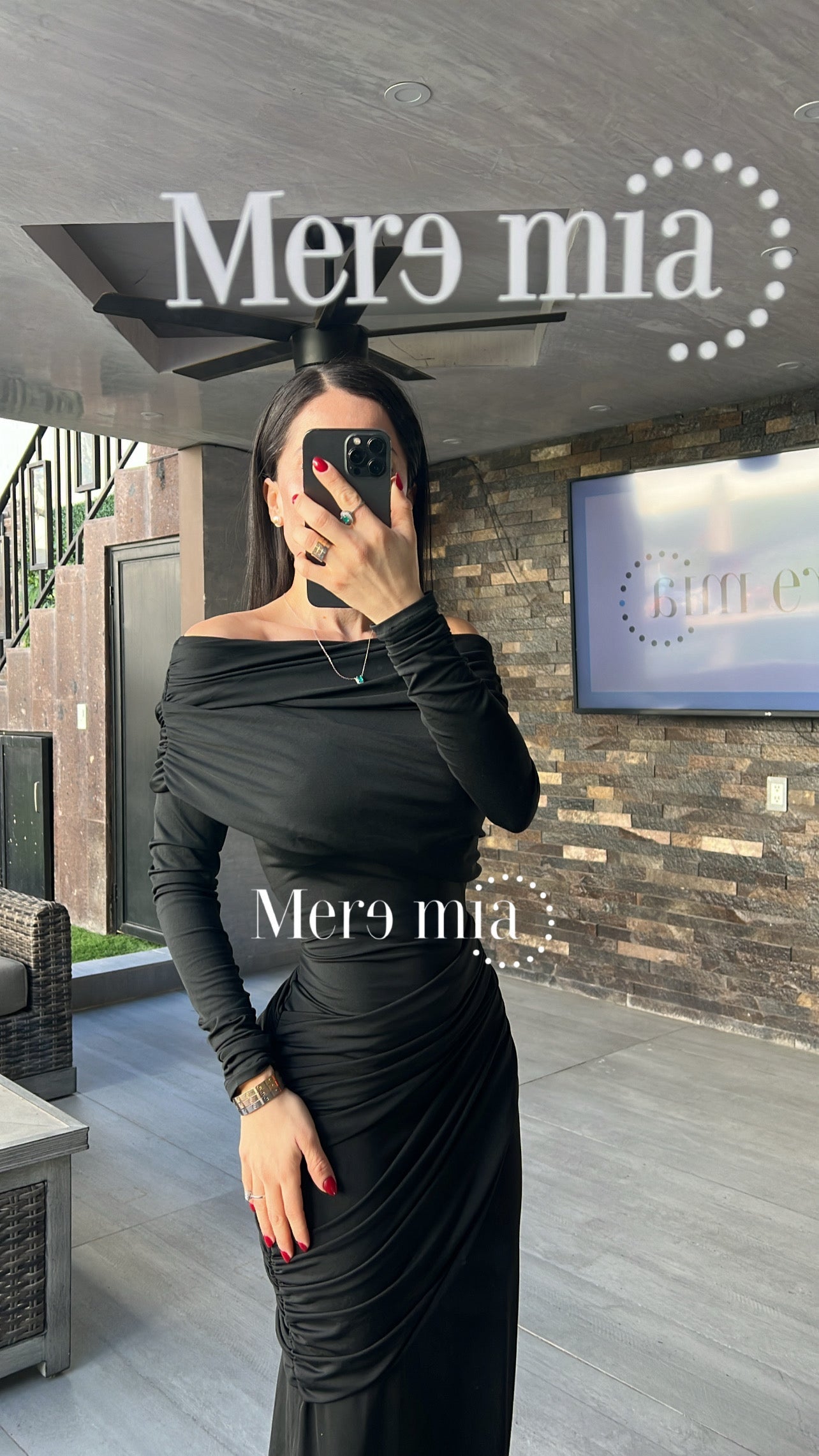 Vestido plisado hombro ml