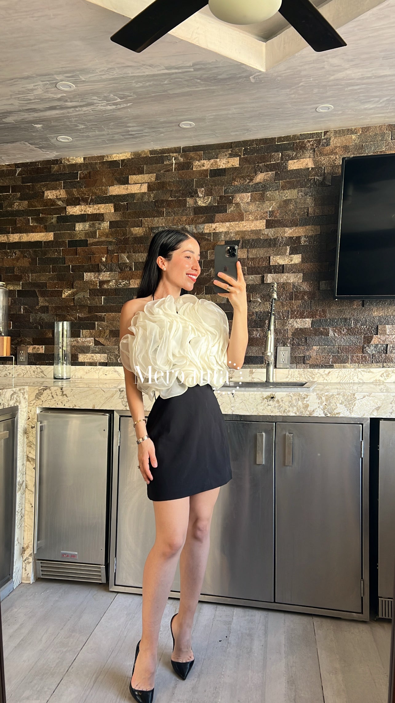 Vestido negro flores