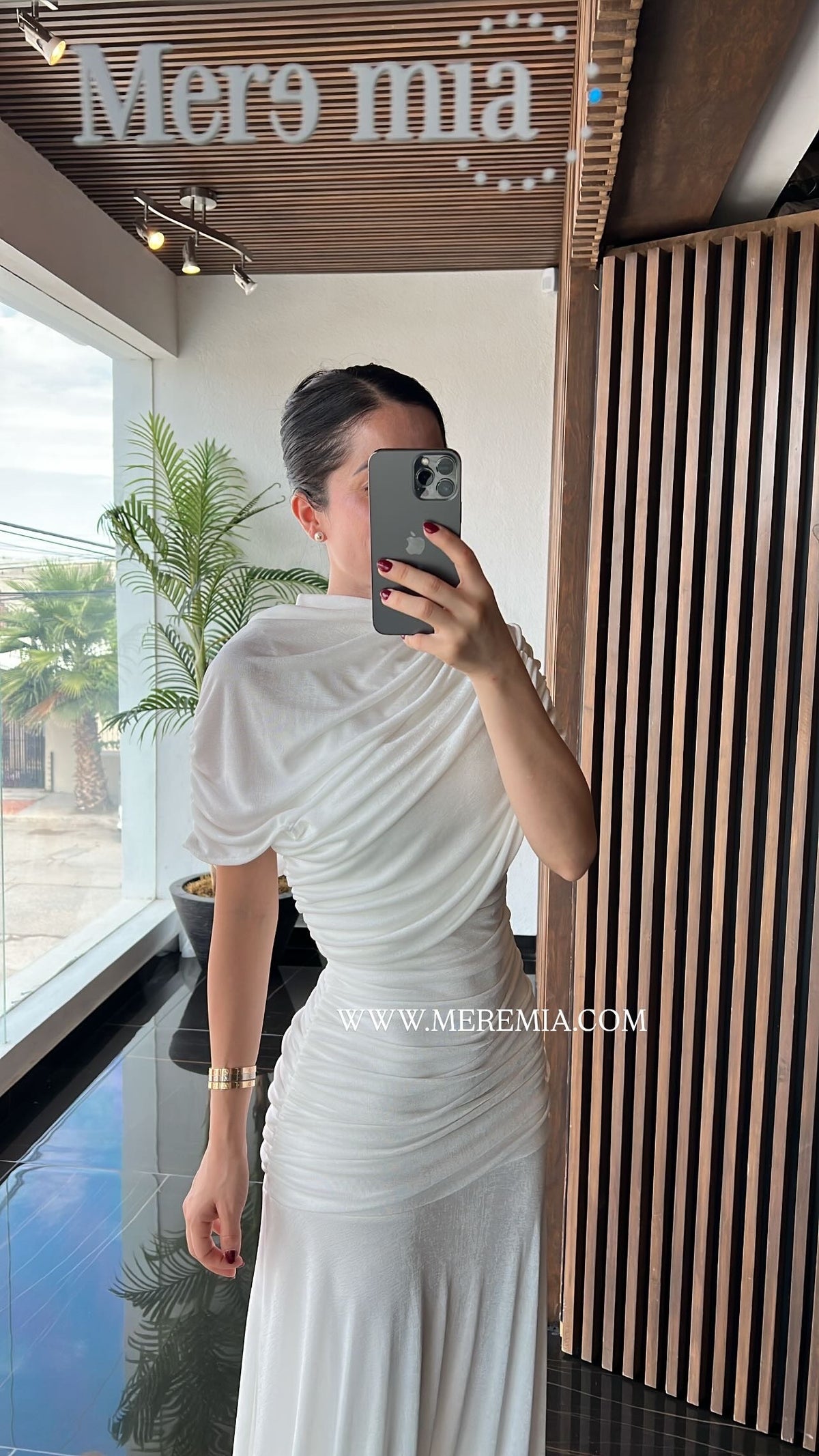 Vestido plisado chal