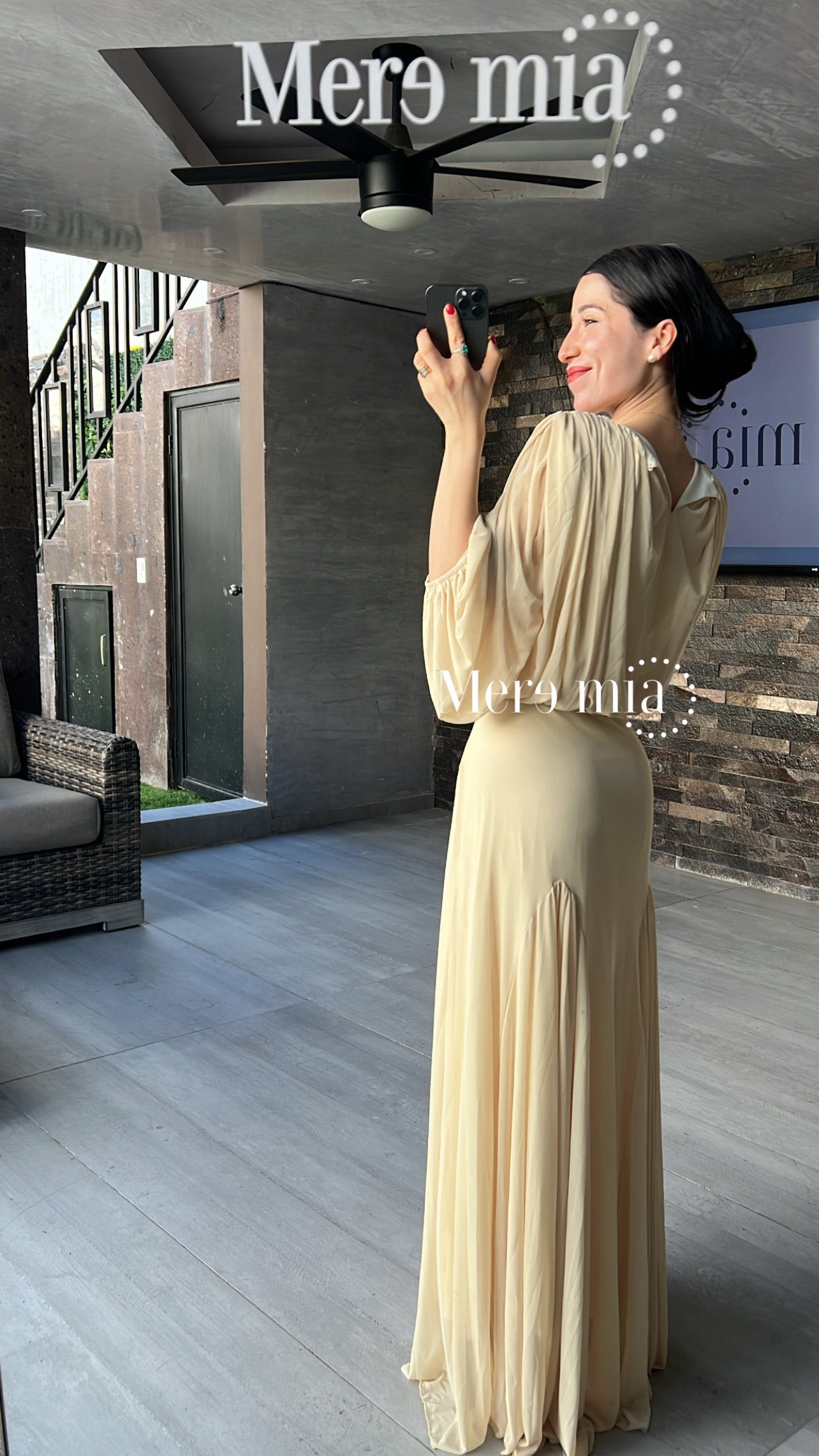 Vestido mangas bomb plisado