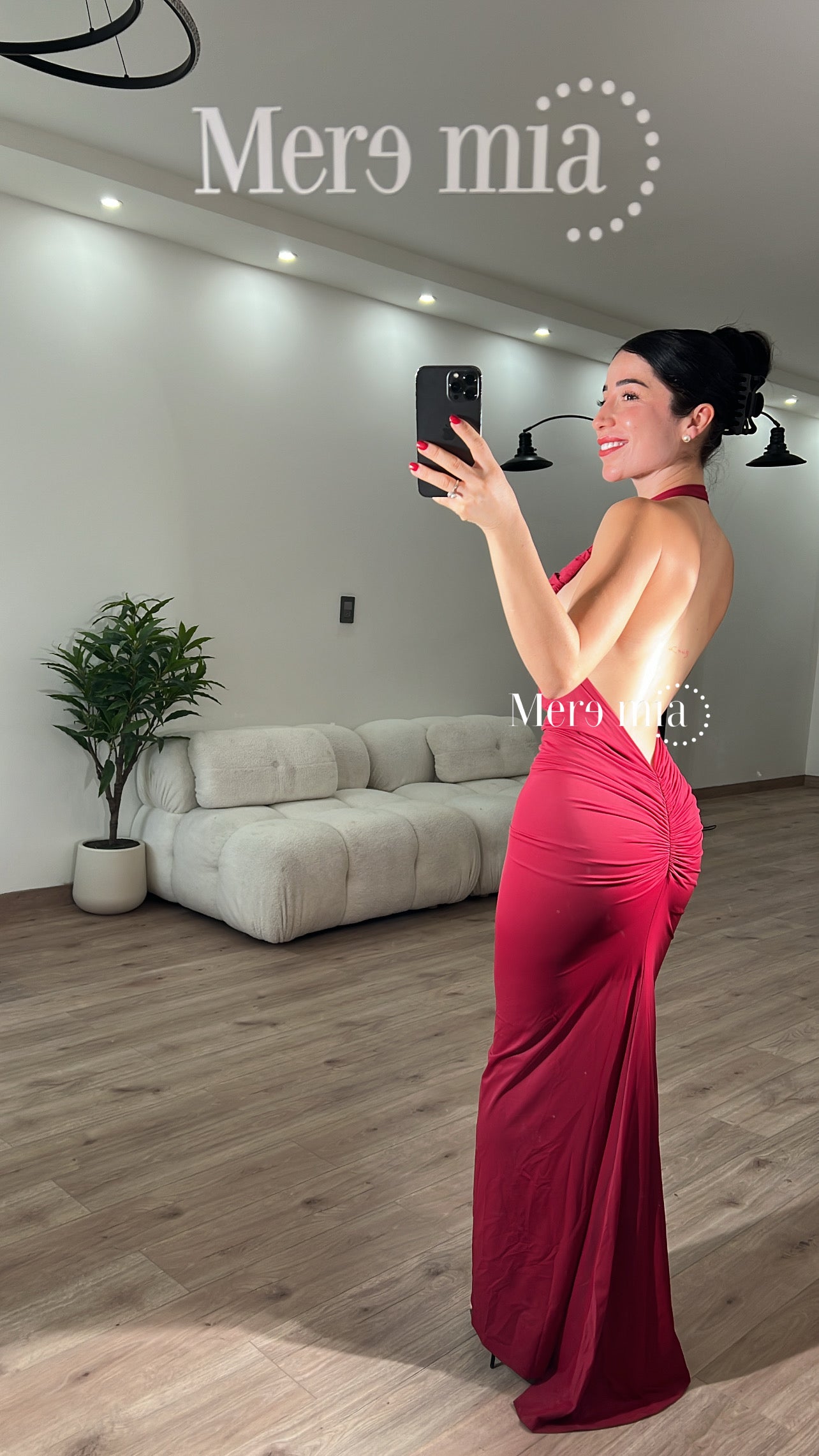 Vestido espalda v plisado