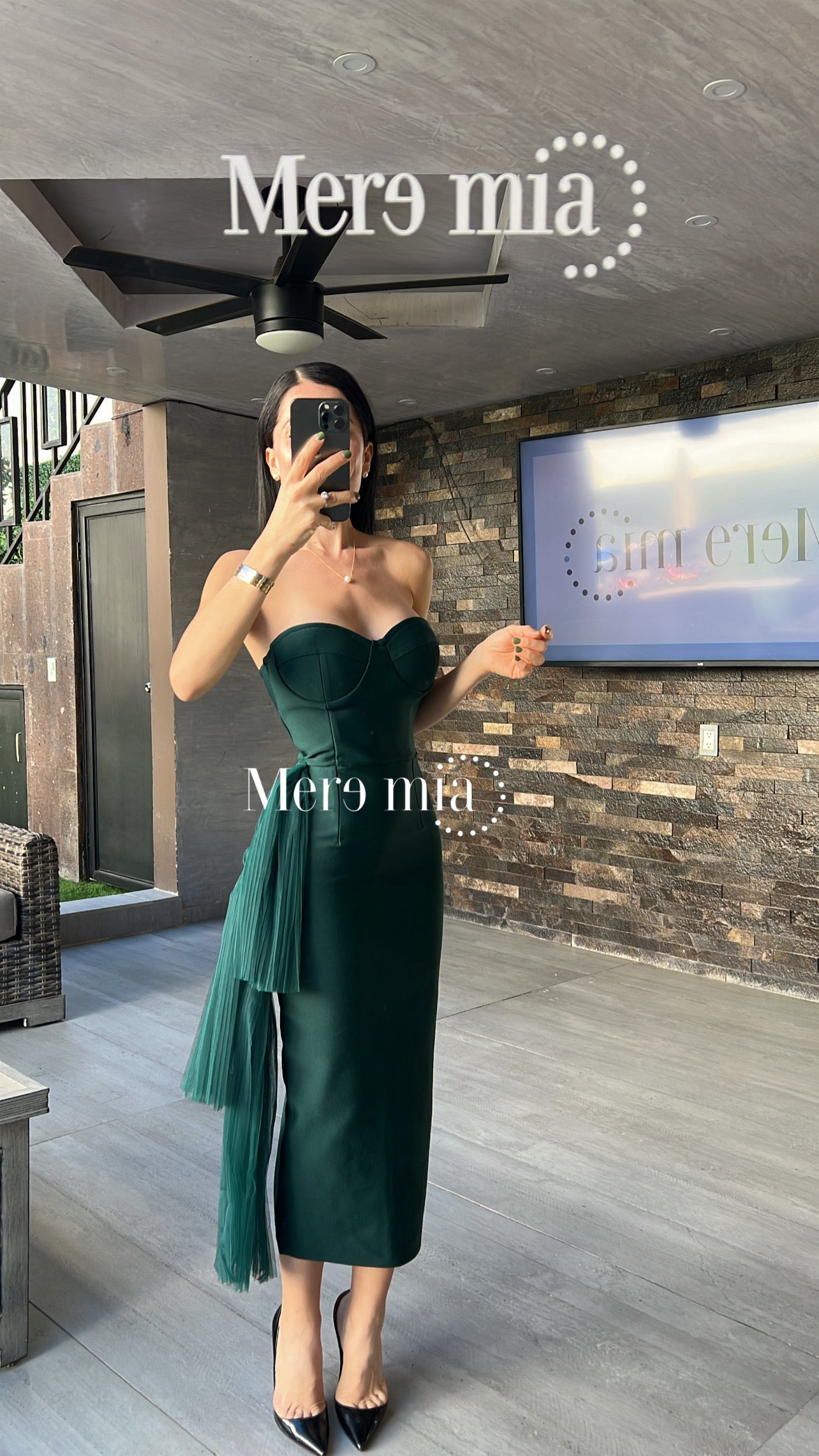 Vestido verde tul