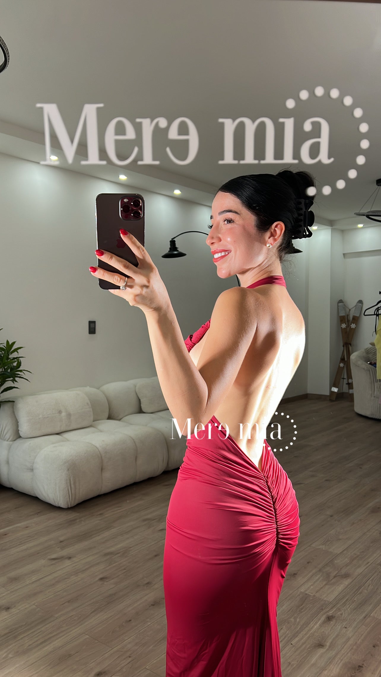 Vestido espalda v plisado