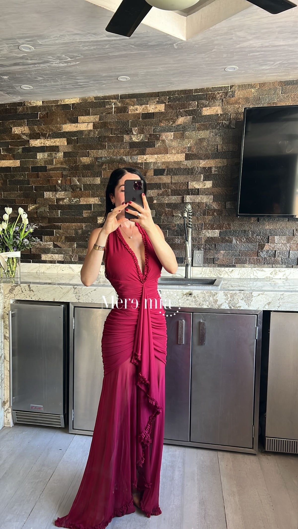 Vestido corr planes plisado V