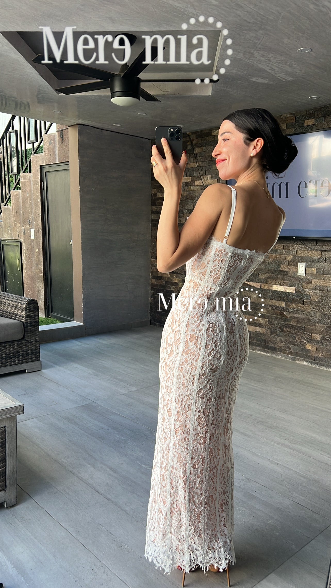 Vestido encaje midi