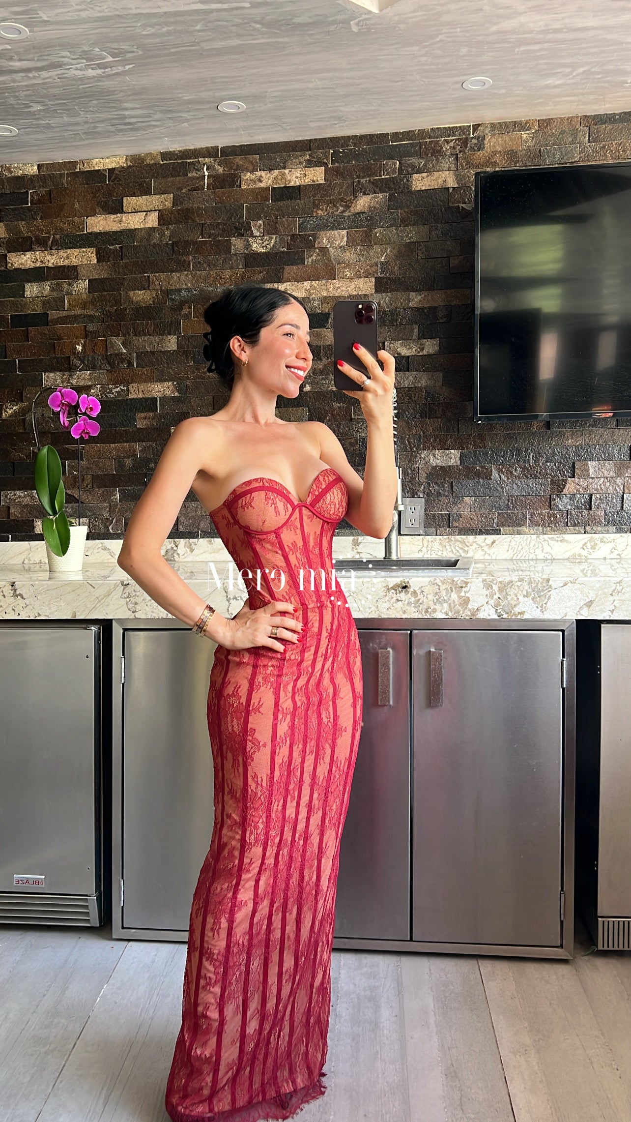 Vestido encaje rayas